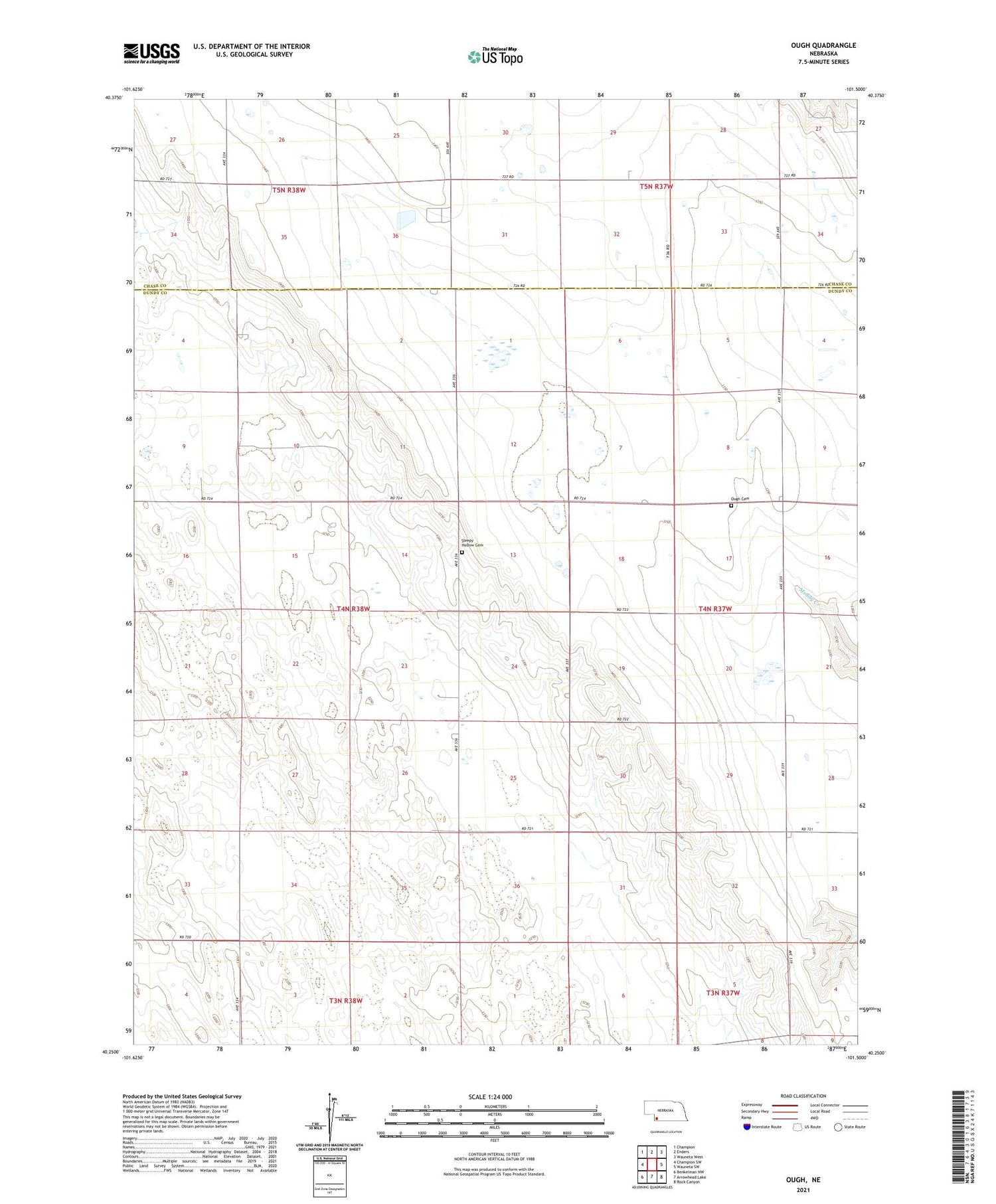 Ough Nebraska US Topo Map Image