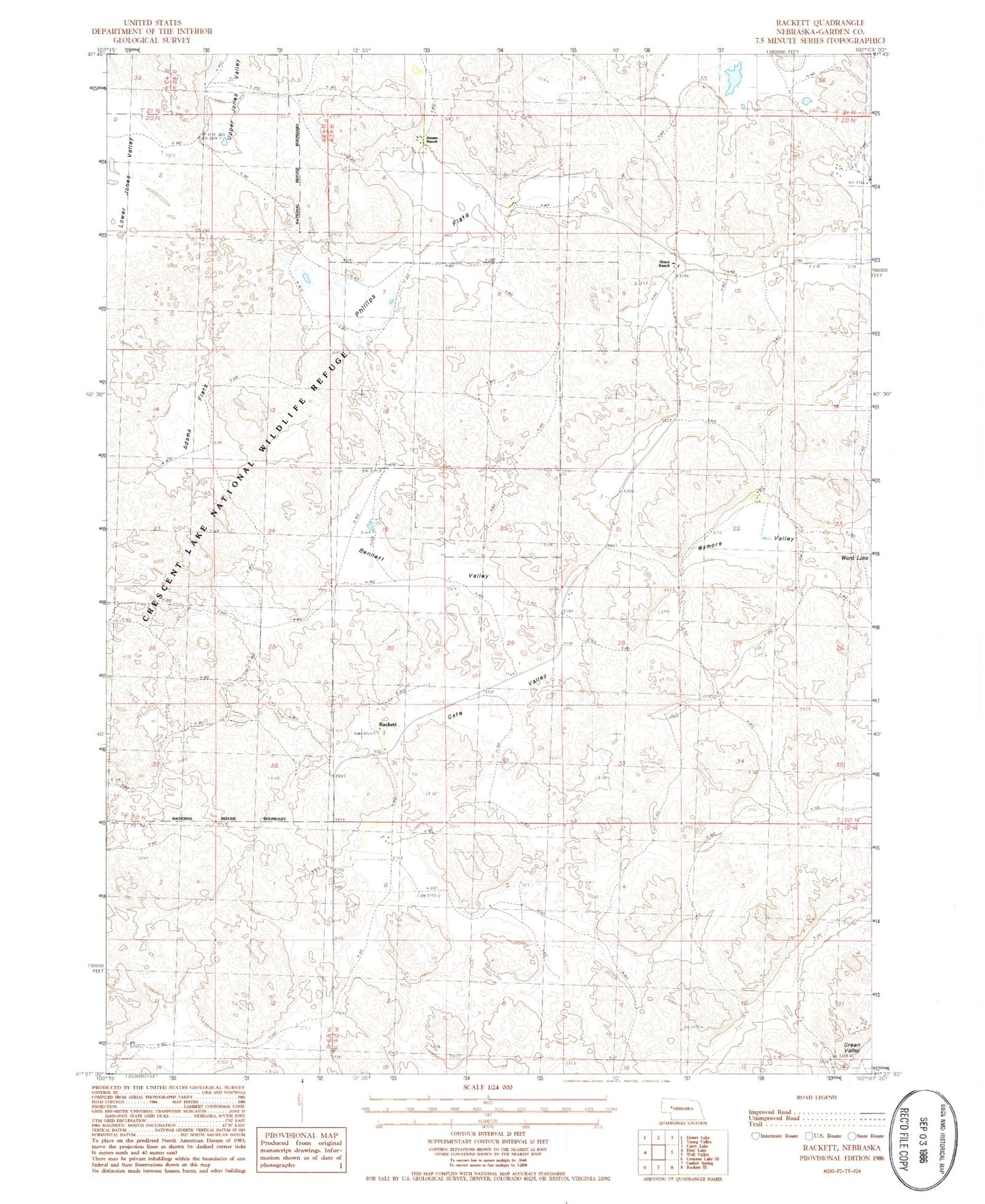 Classic USGS Rackett Nebraska 7.5'x7.5' Topo Map Image