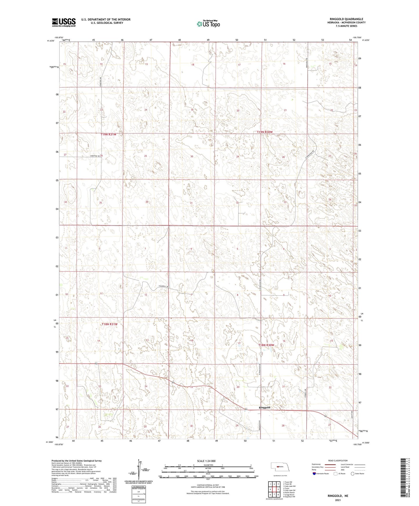 Ringgold Nebraska US Topo Map Image