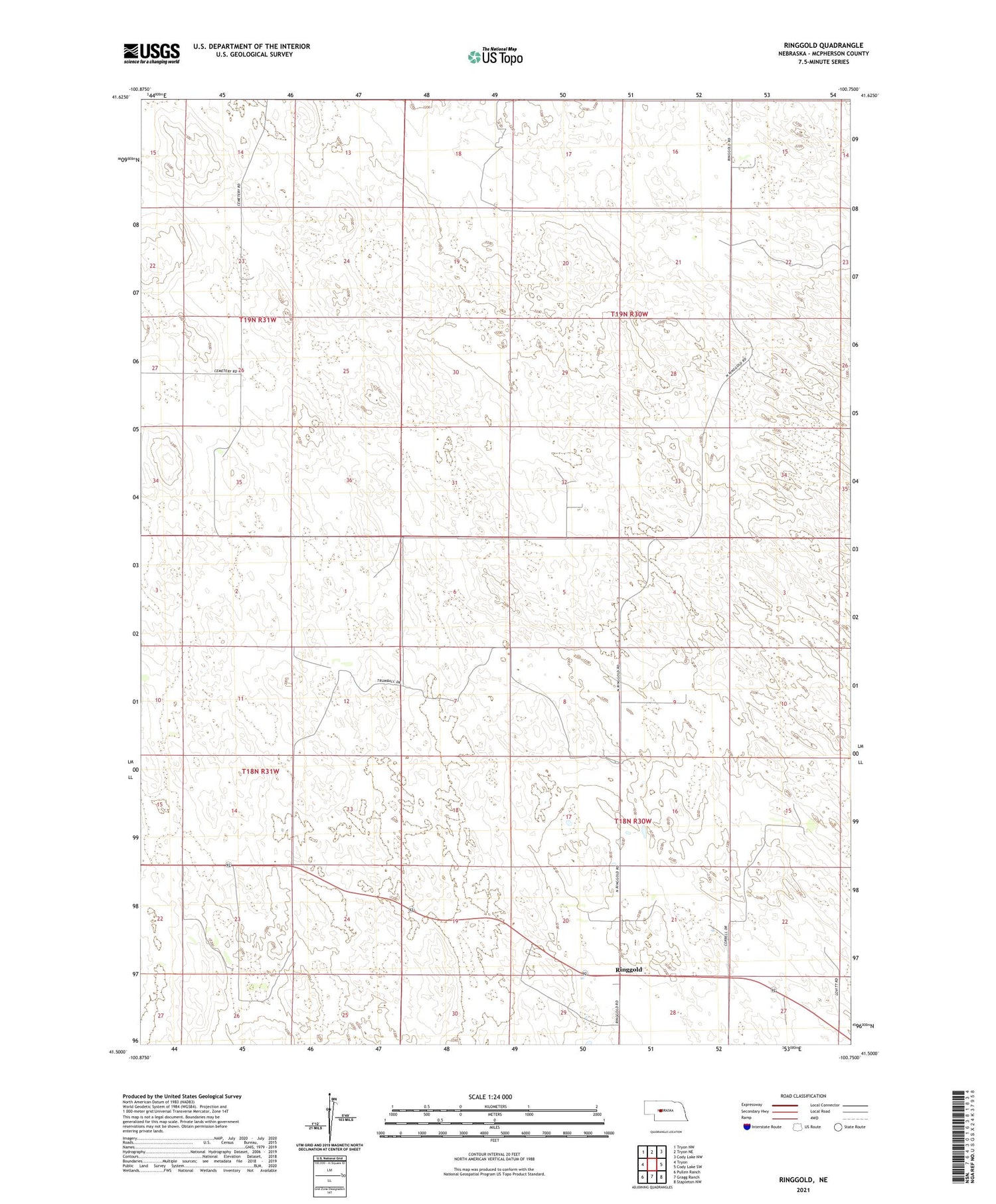 Ringgold Nebraska US Topo Map Image