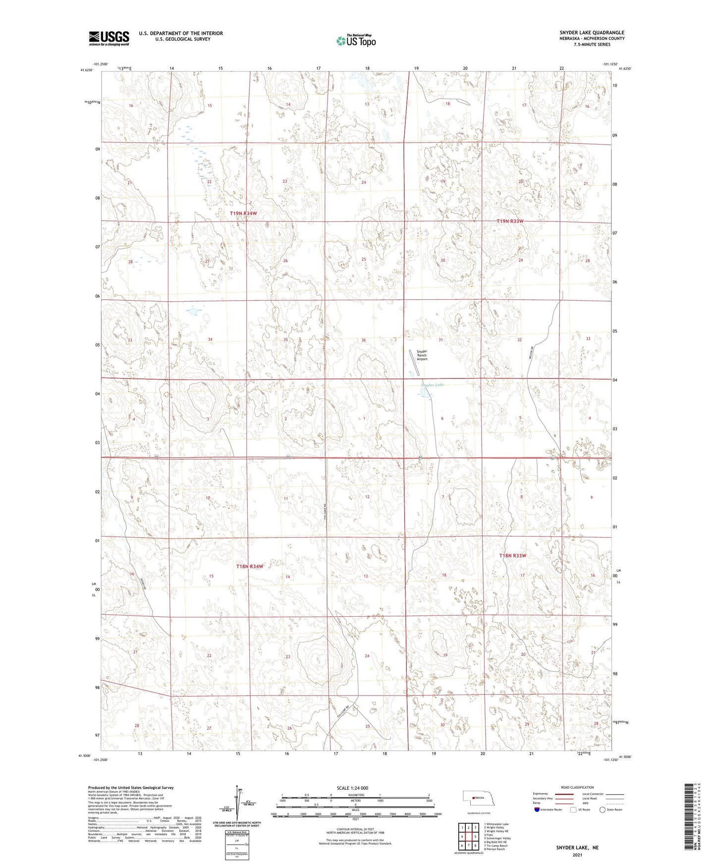 Snyder Lake Nebraska US Topo Map Image