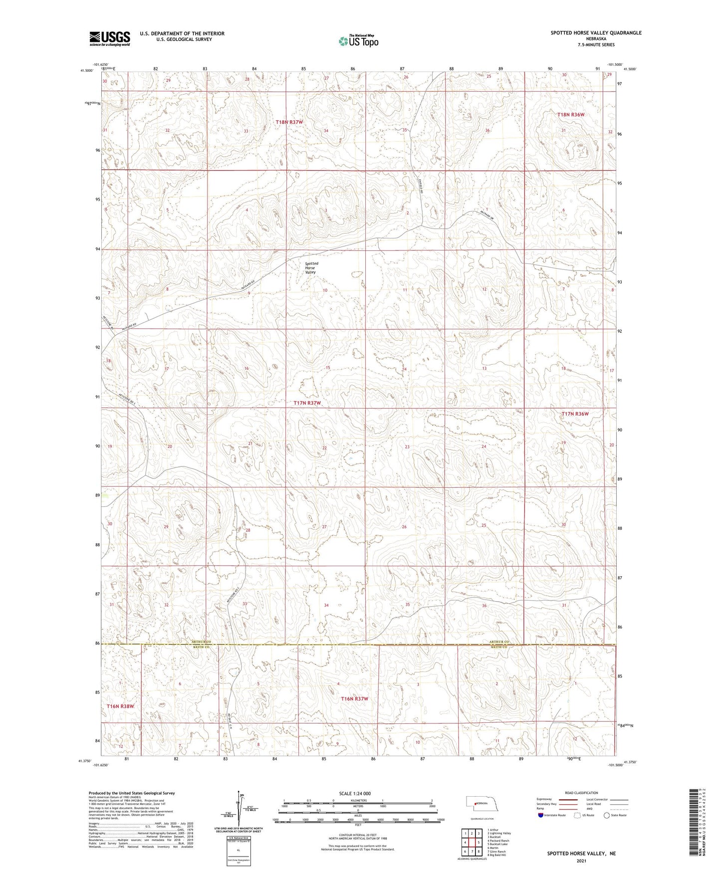 Spotted Horse Valley Nebraska US Topo Map Image