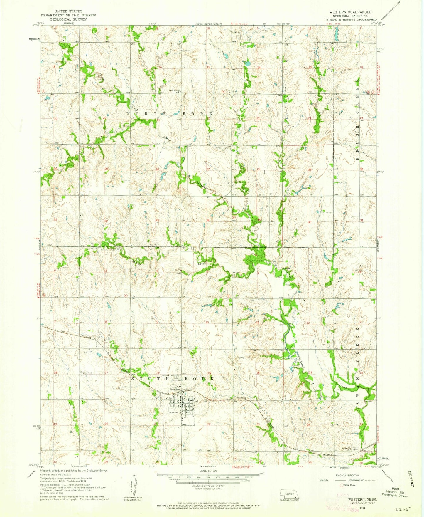 Classic USGS Western Nebraska 7.5'x7.5' Topo Map Image