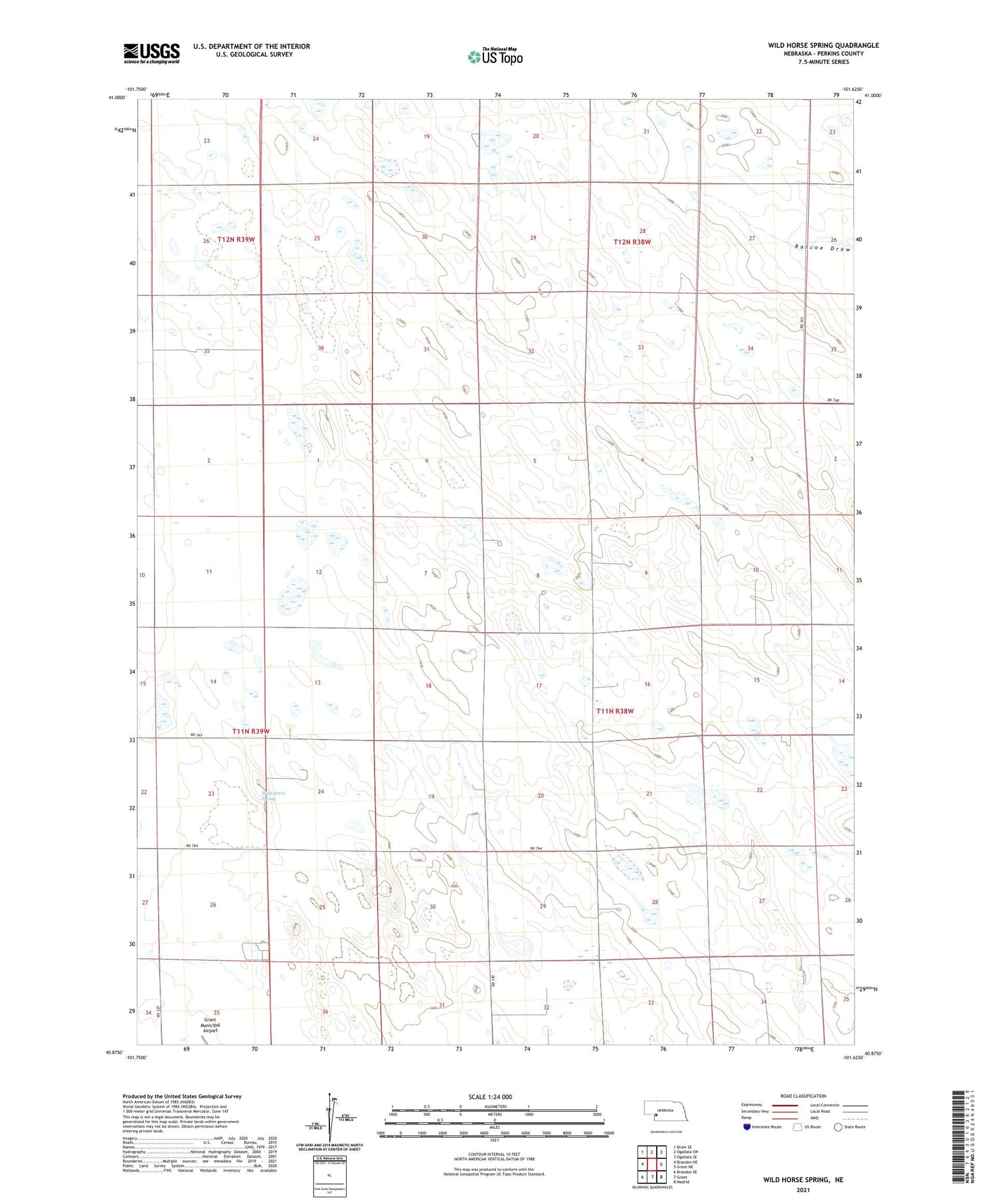 Wild Horse Spring Nebraska US Topo Map Image