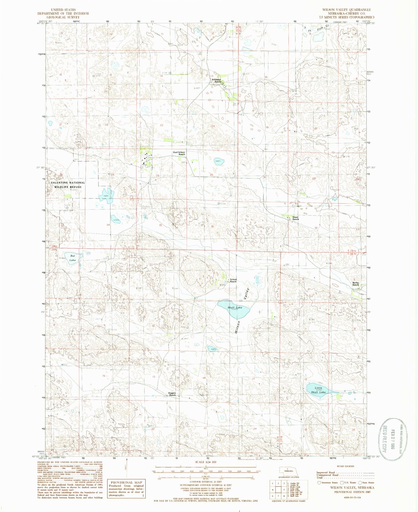 Classic USGS Wilson Valley Nebraska 7.5'x7.5' Topo Map Image