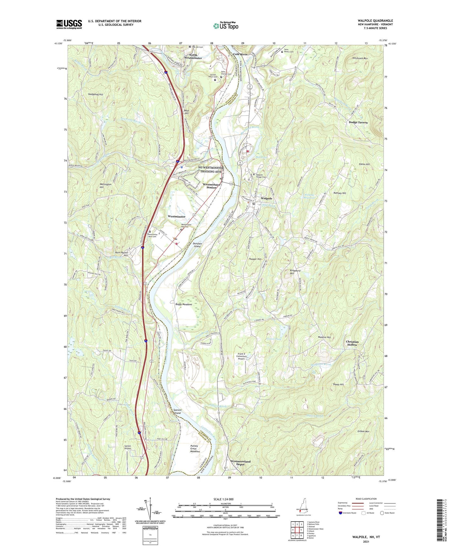 Walpole New Hampshire US Topo Map Image