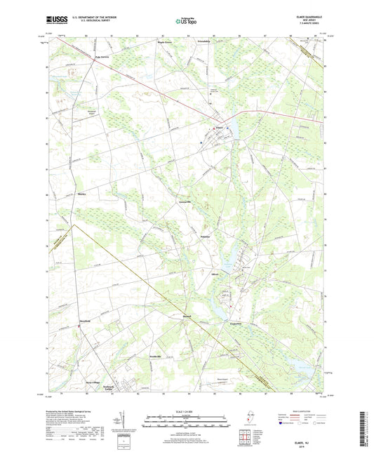 Elmer New Jersey US Topo Map Image