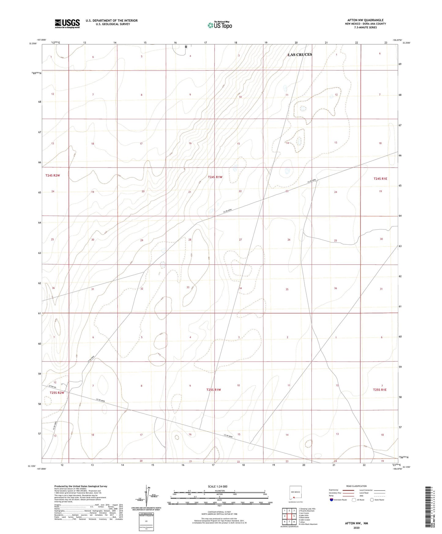 Afton NW New Mexico US Topo Map Image
