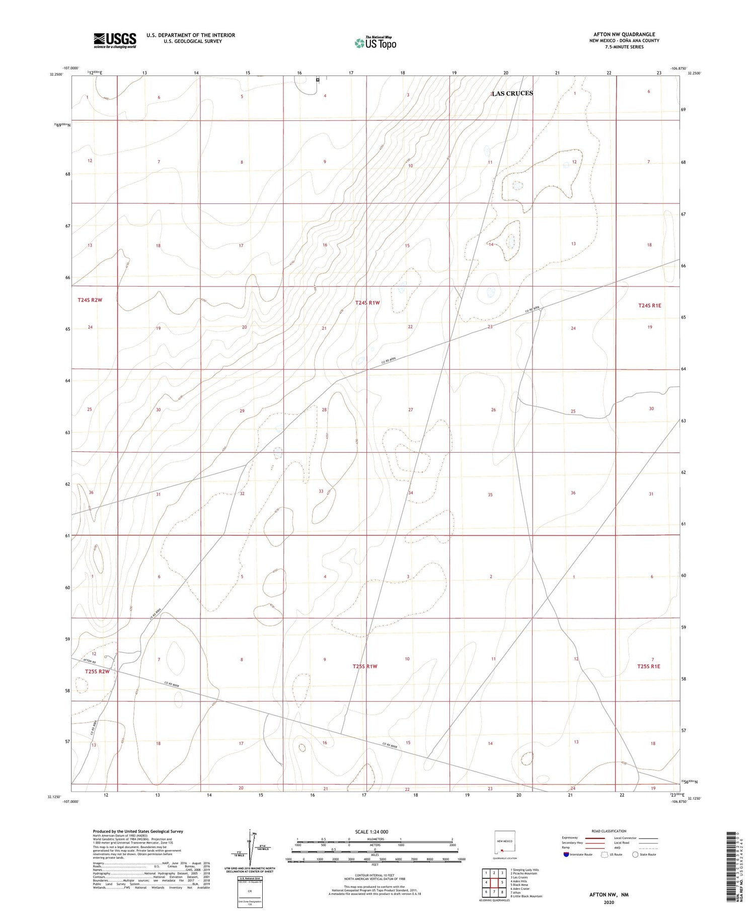 Afton NW New Mexico US Topo Map Image