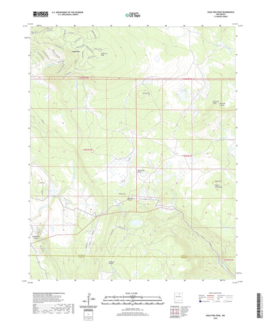 Agua Fria Peak New Mexico US Topo Map Image