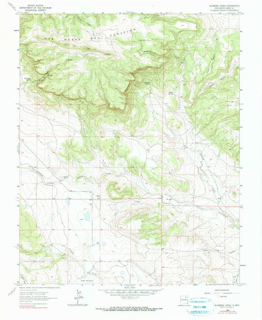 Classic USGS Alamosa Creek New Mexico 7.5'x7.5' Topo Map Image