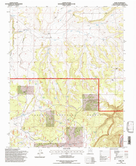 Classic USGS Alire New Mexico 7.5'x7.5' Topo Map Image