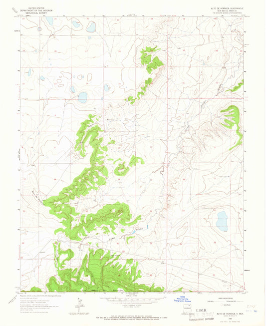Classic USGS Alto De Hormiga New Mexico 7.5'x7.5' Topo Map Image