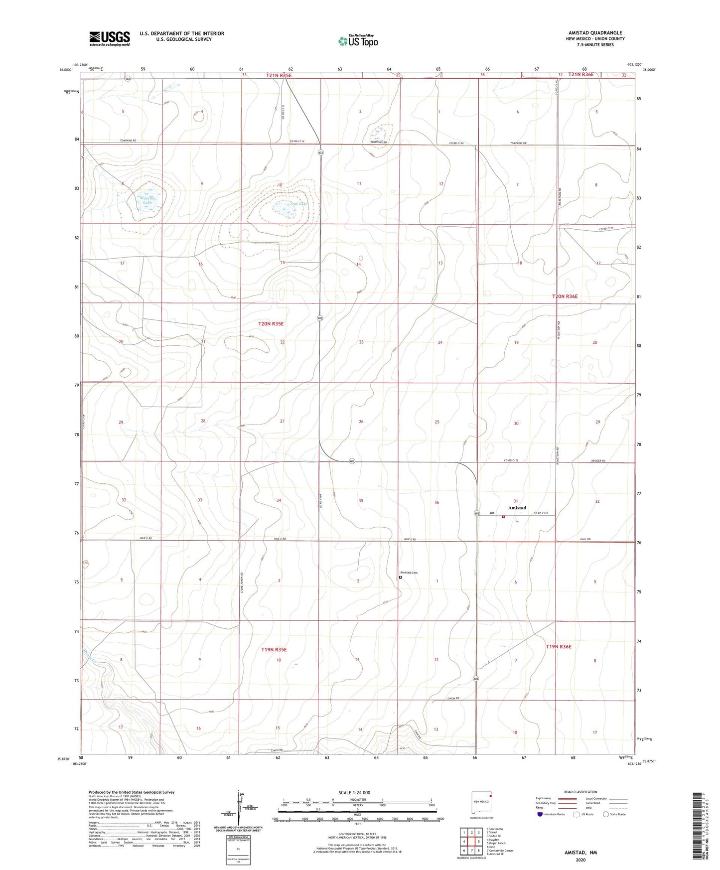Amistad New Mexico US Topo Map Image