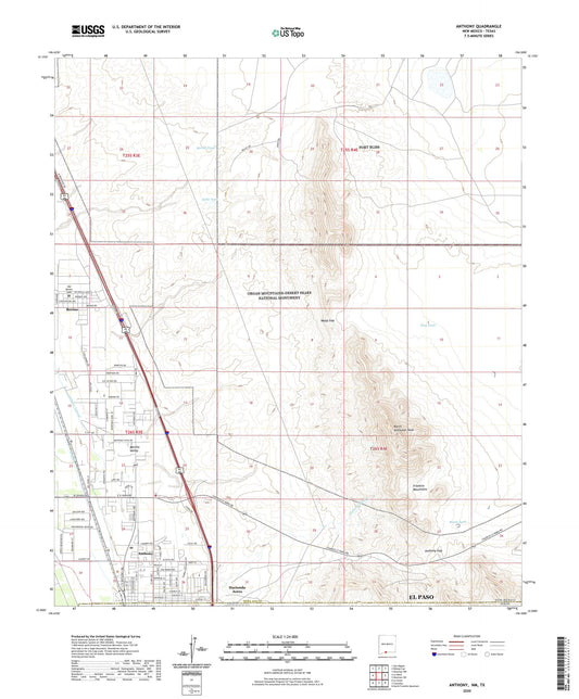 Anthony New Mexico US Topo Map Image