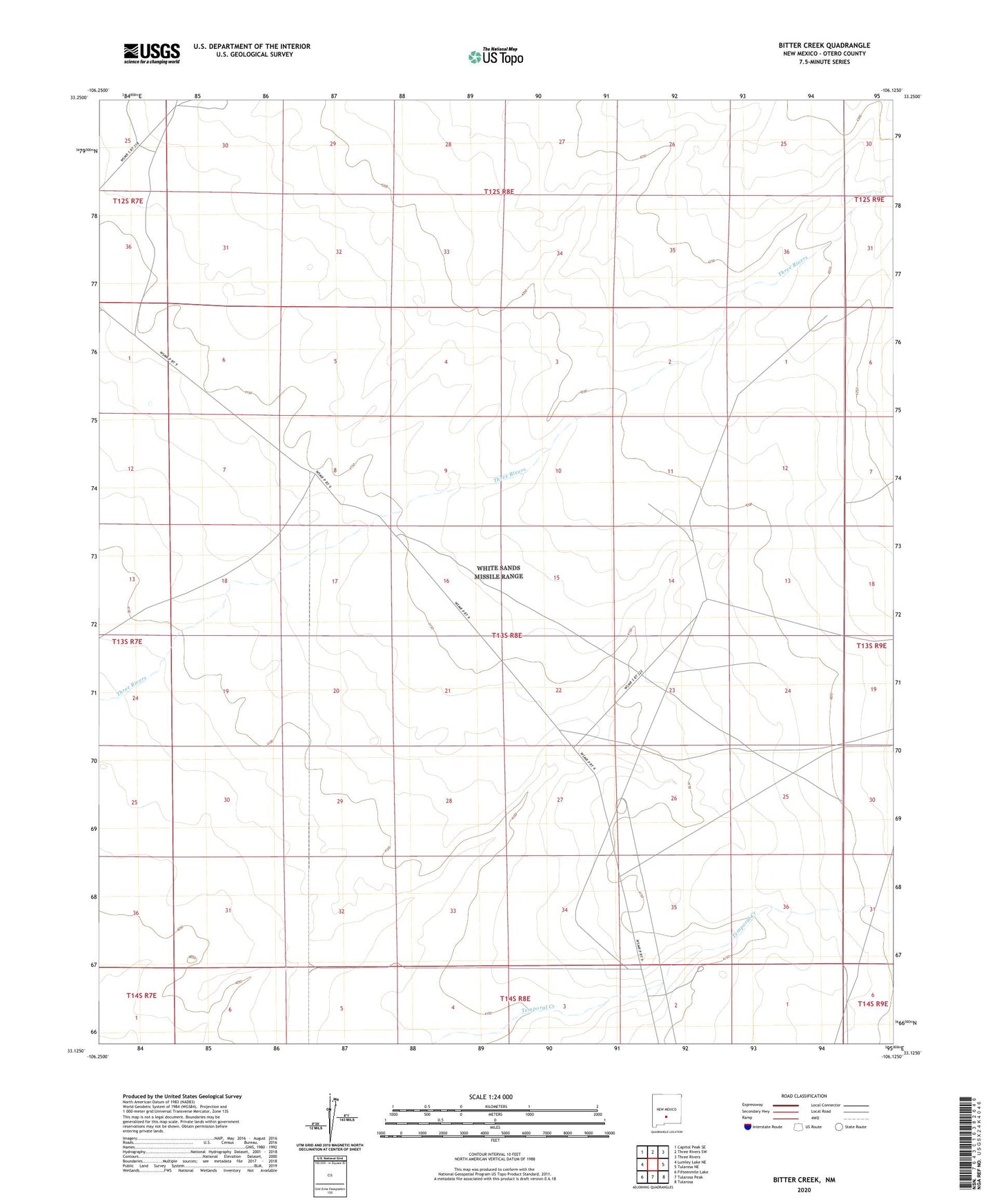 Bitter Creek New Mexico US Topo Map Image