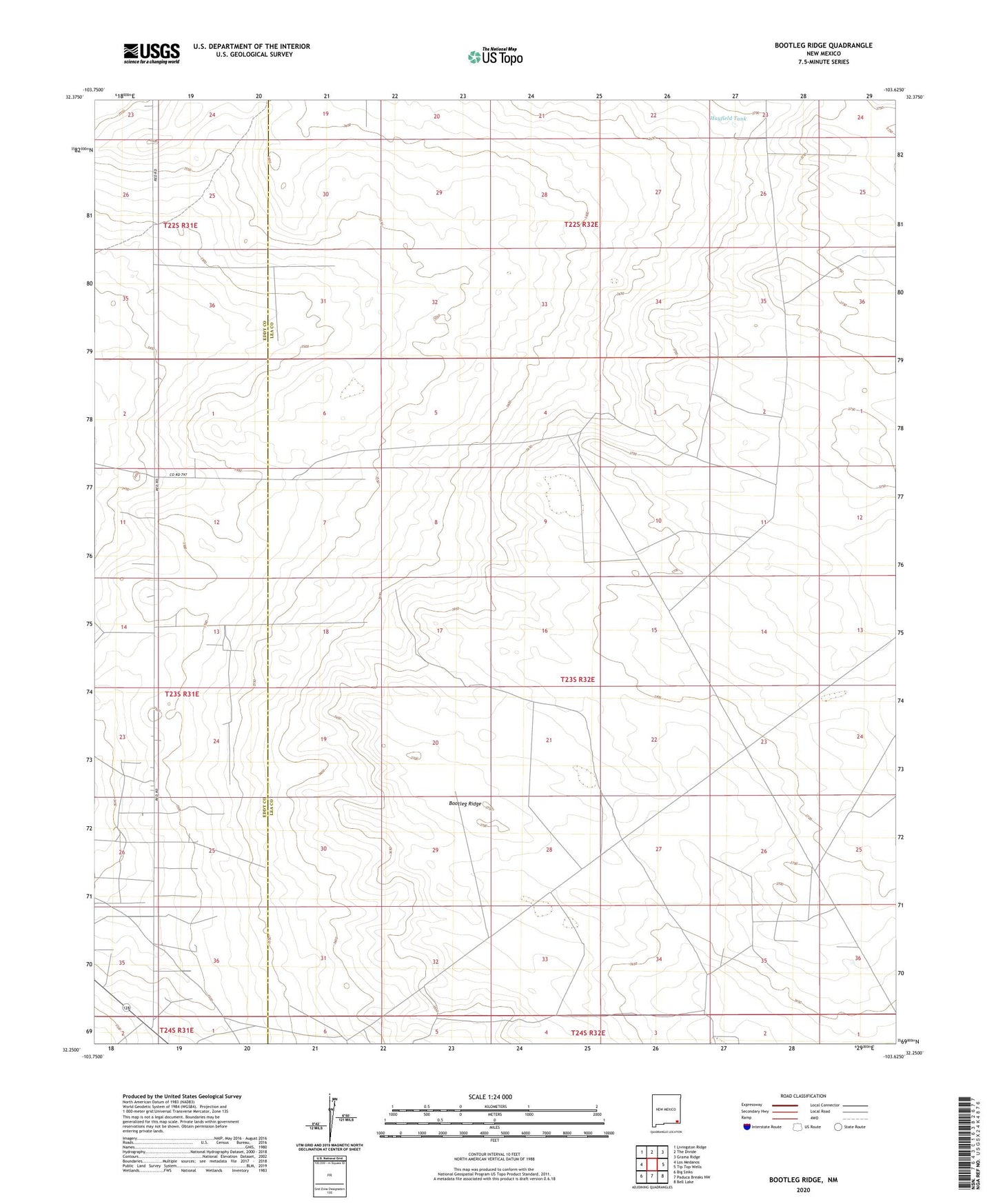 Bootleg Ridge New Mexico US Topo Map Image