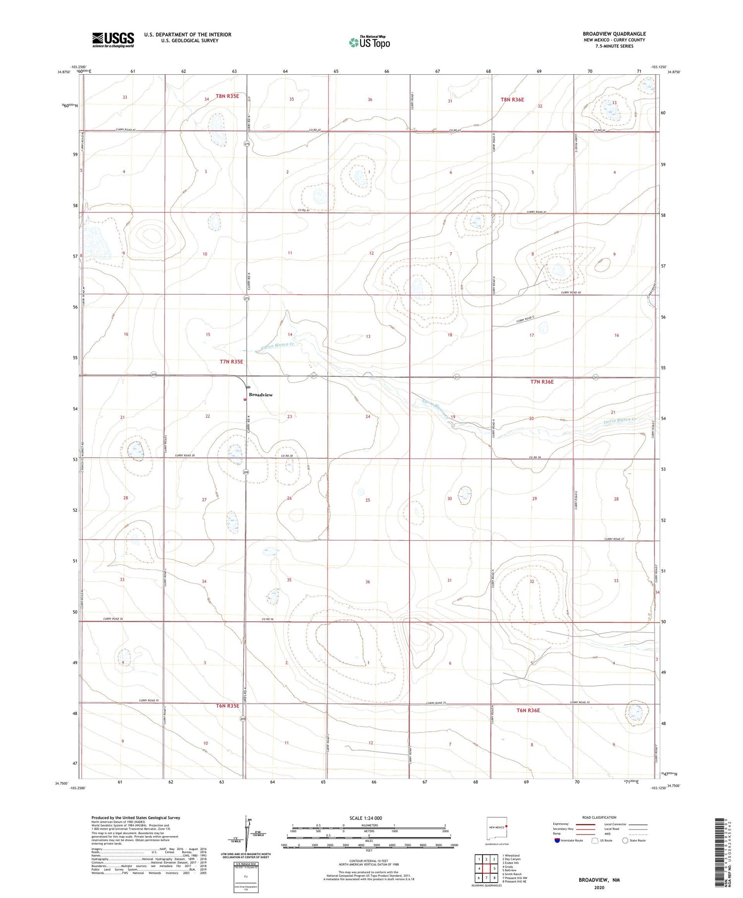 Broadview New Mexico US Topo Map Image