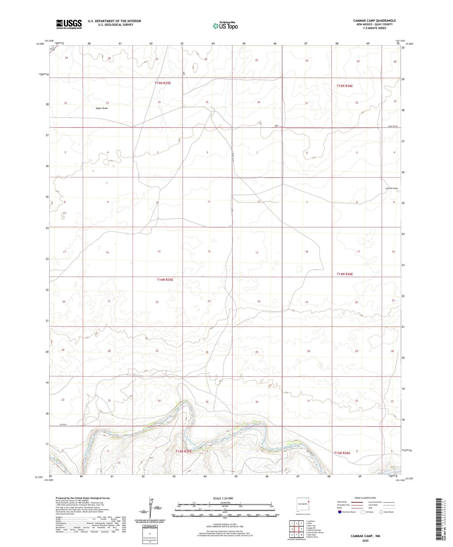 Cammak Camp New Mexico US Topo Map Image