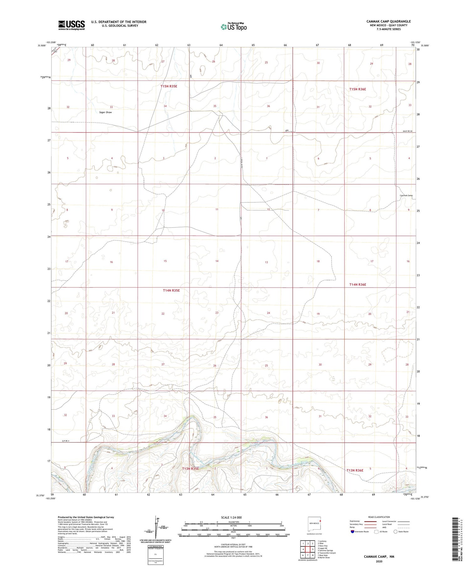 Cammak Camp New Mexico US Topo Map Image