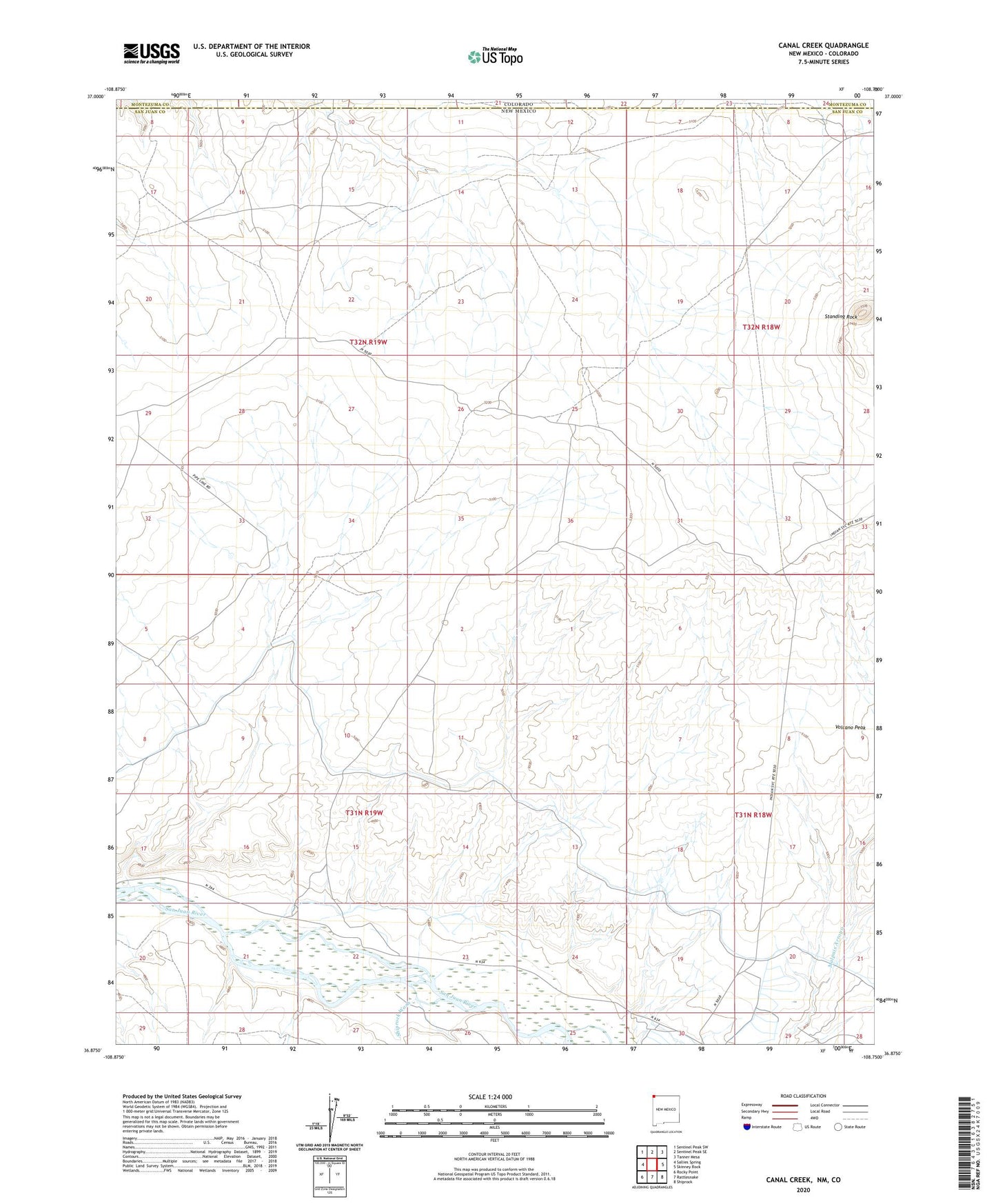Canal Creek New Mexico US Topo Map Image
