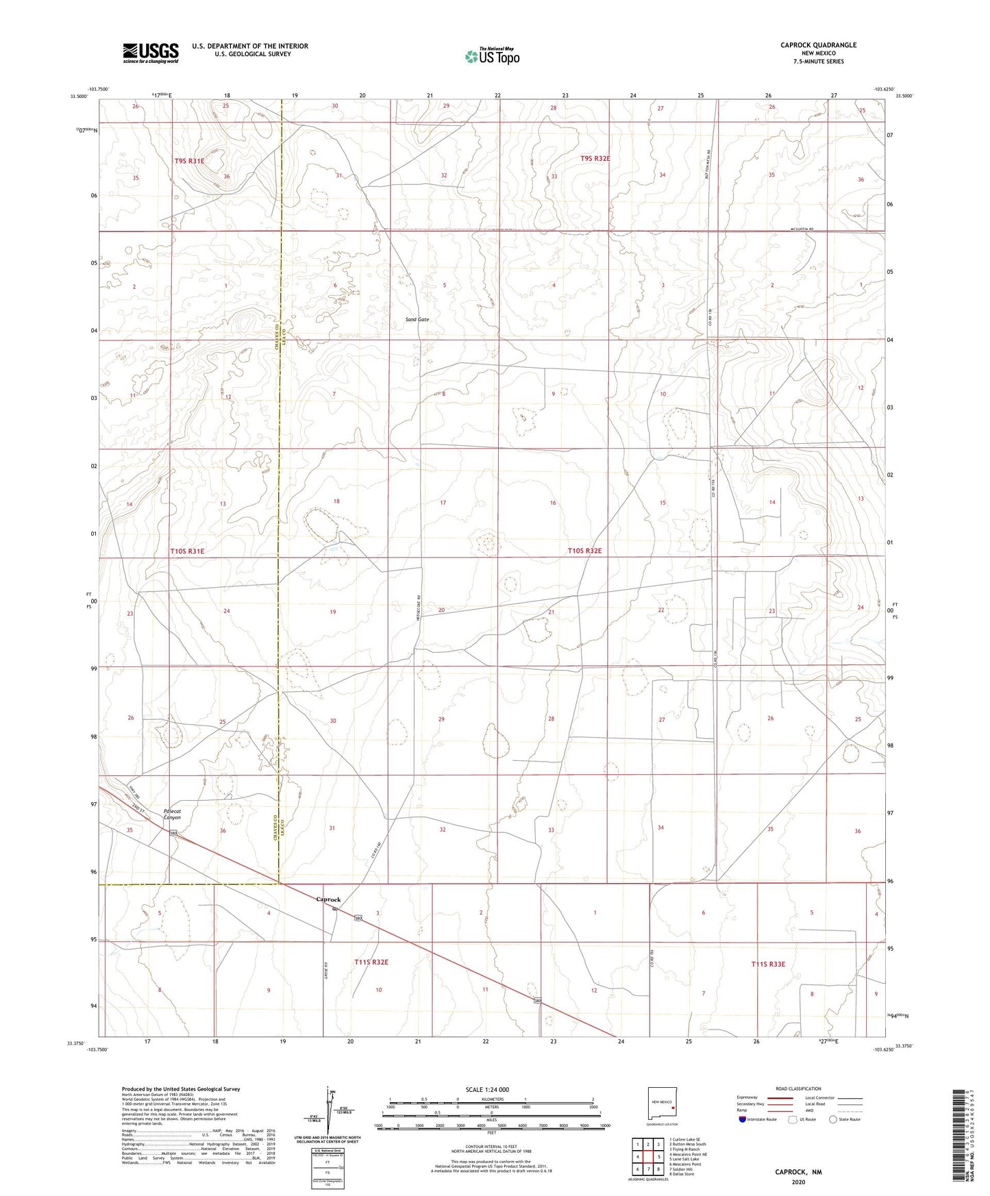 Caprock New Mexico US Topo Map Image