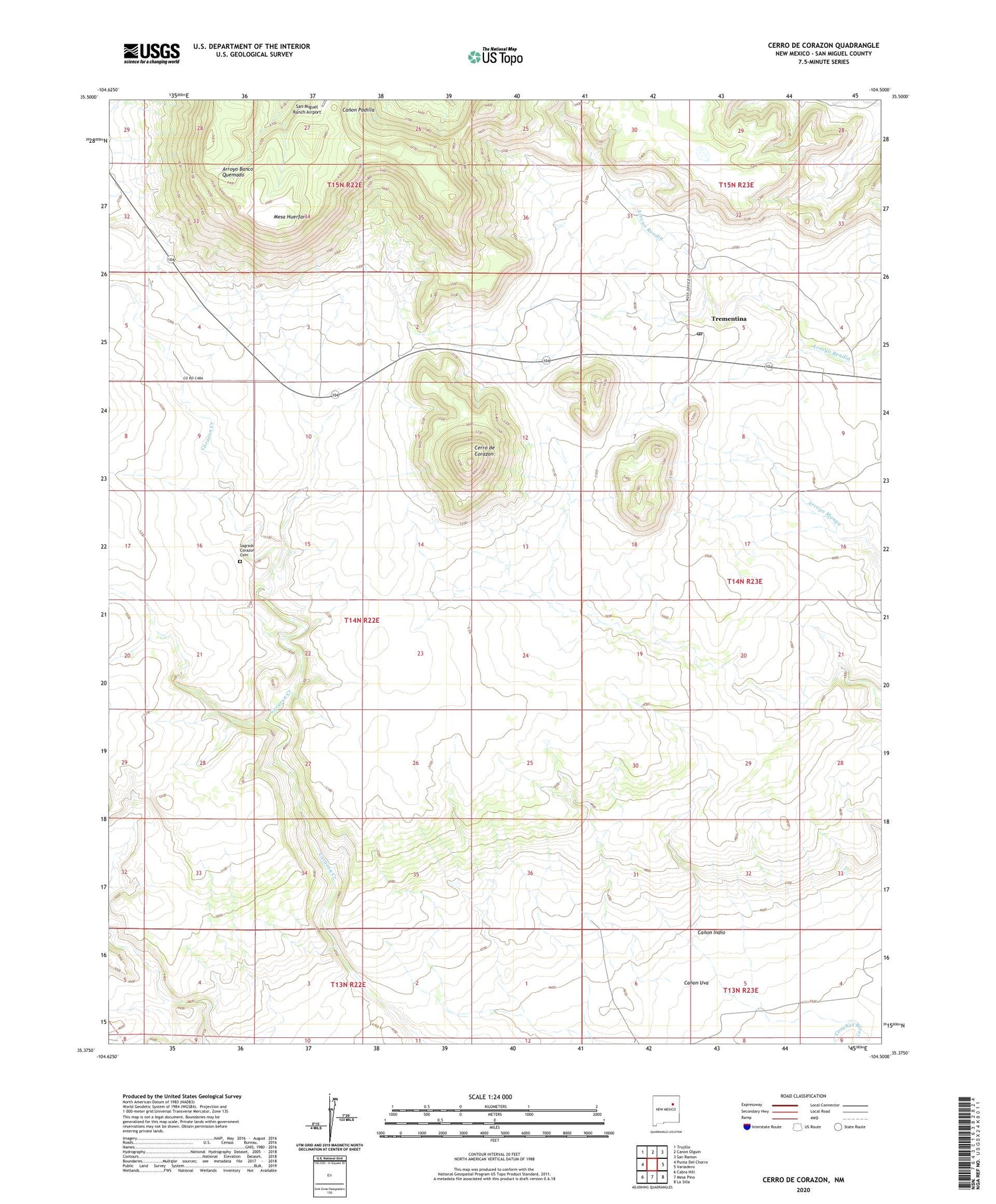 Cerro De Corazon New Mexico US Topo Map Image