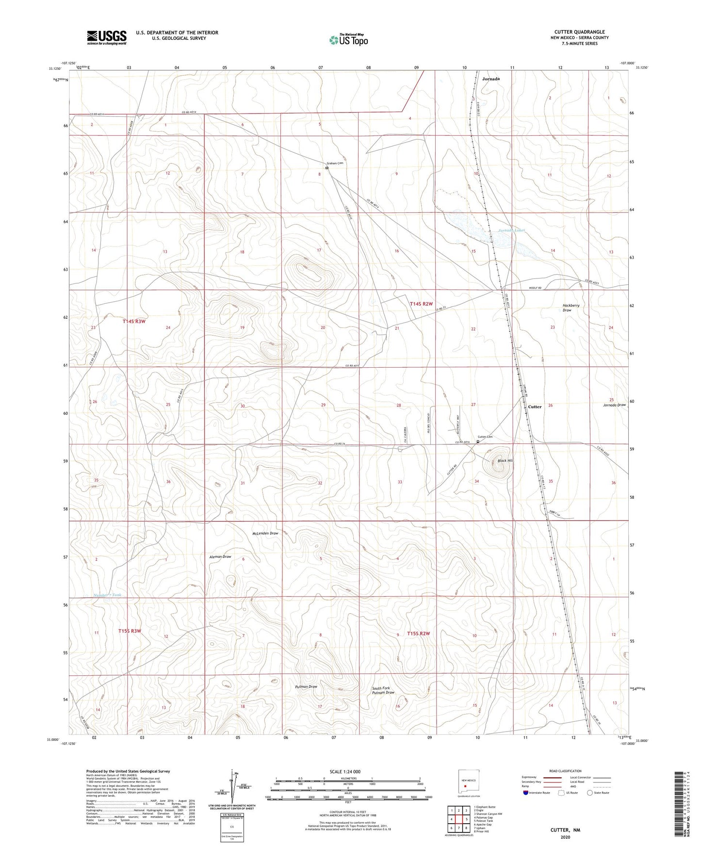 Cutter New Mexico US Topo Map Image