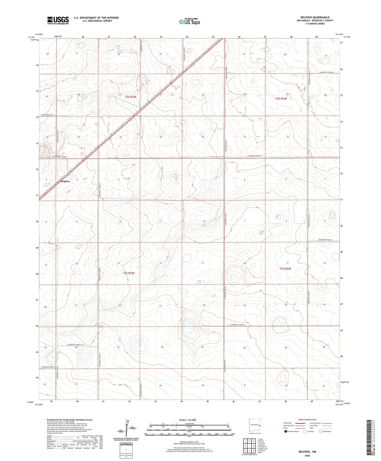 Delphos New Mexico US Topo Map Image