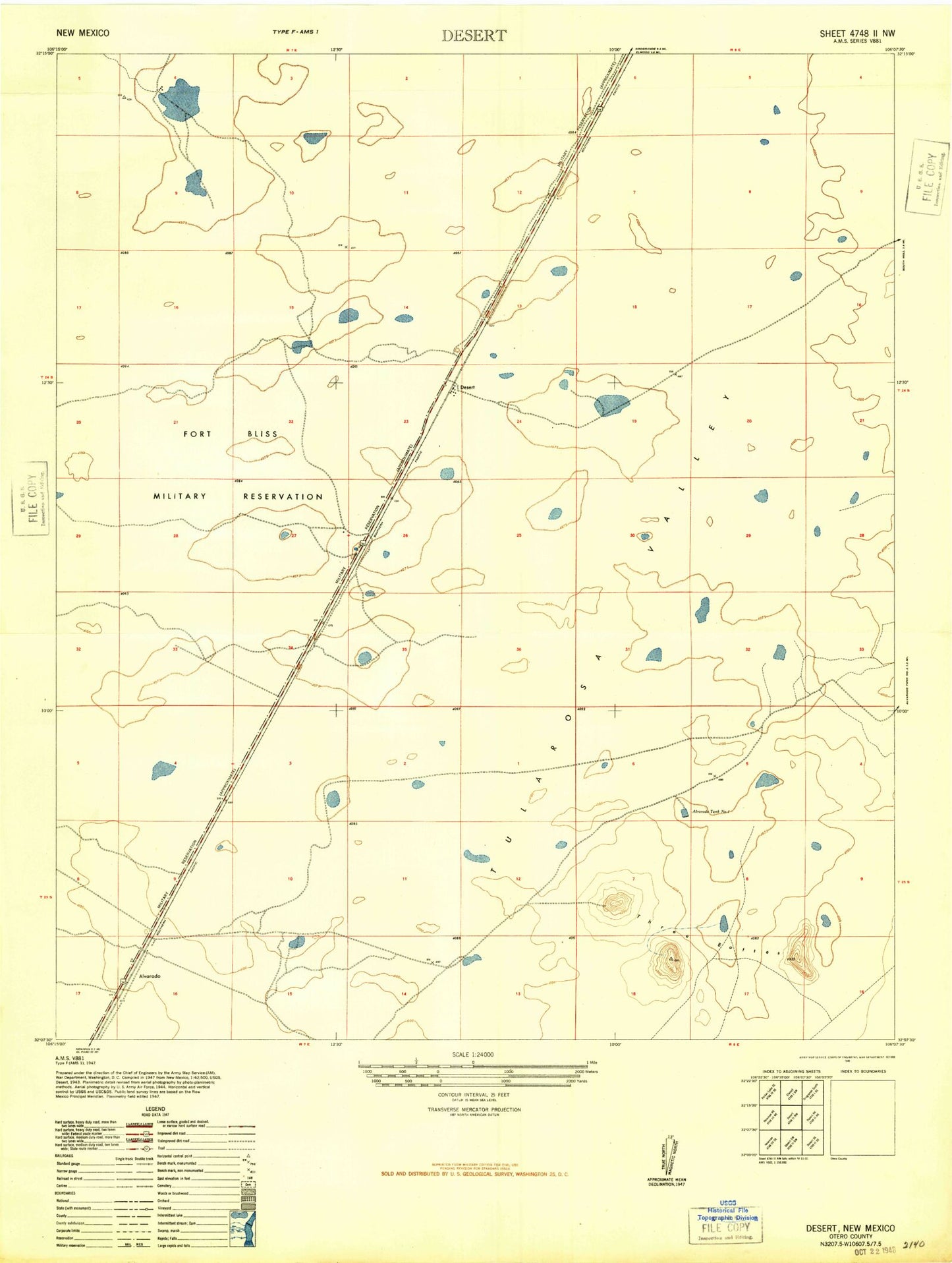 Classic USGS Desert New Mexico 7.5'x7.5' Topo Map Image