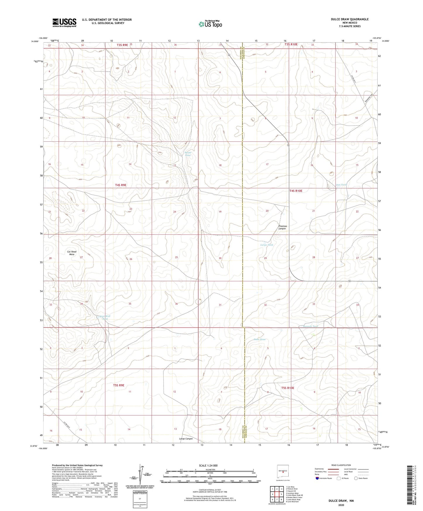 Dulce Draw New Mexico US Topo Map Image