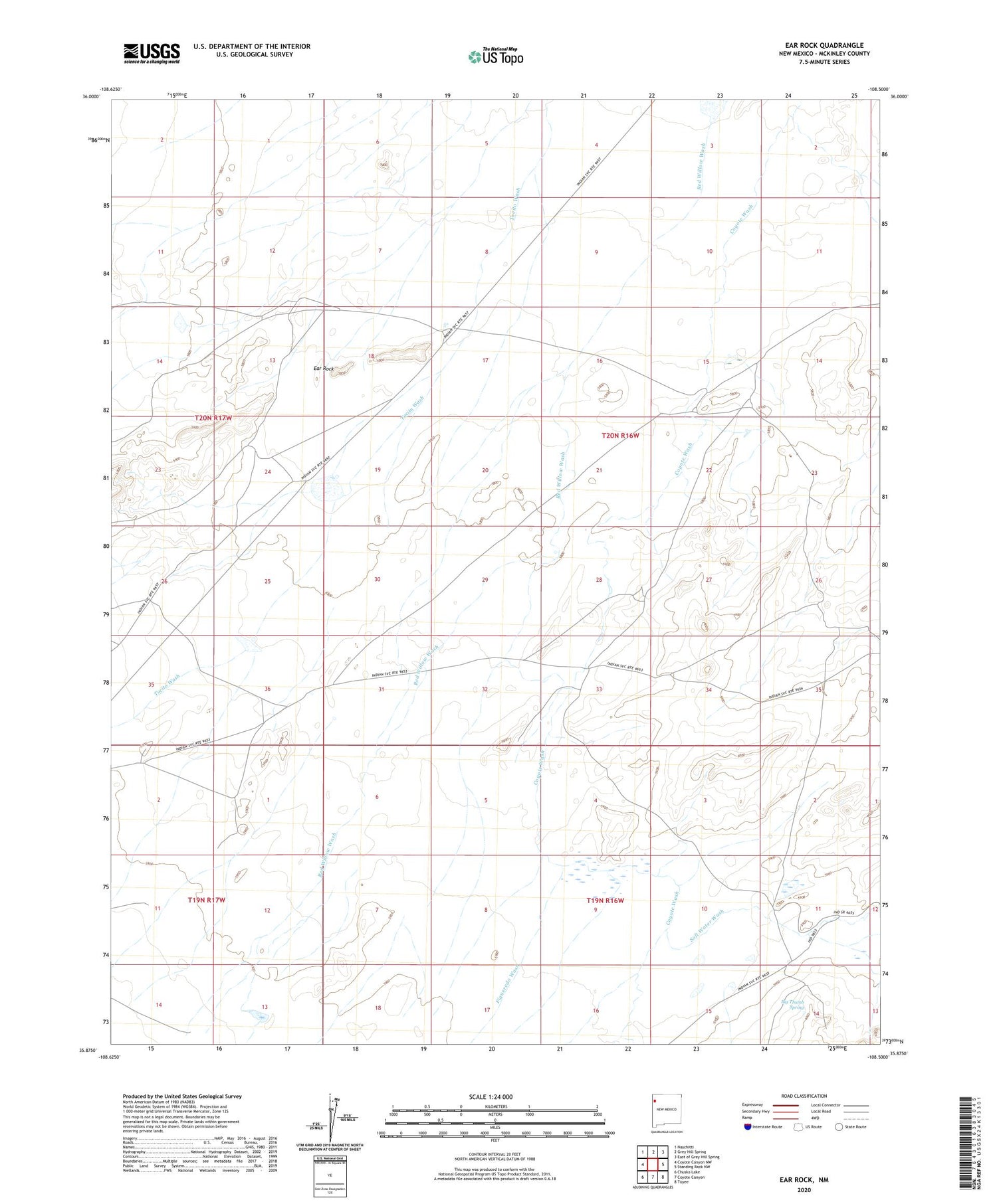 Ear Rock New Mexico US Topo Map Image