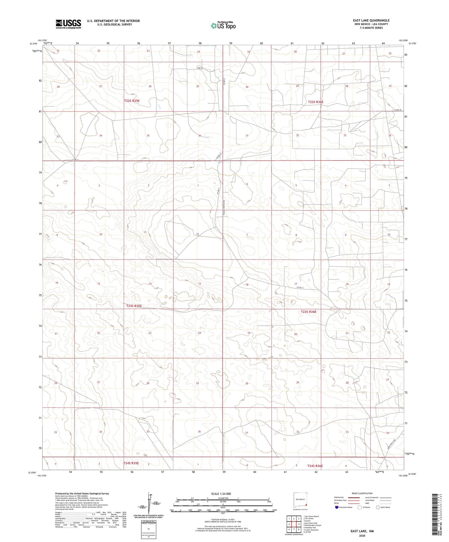 East Lake New Mexico US Topo Map Image