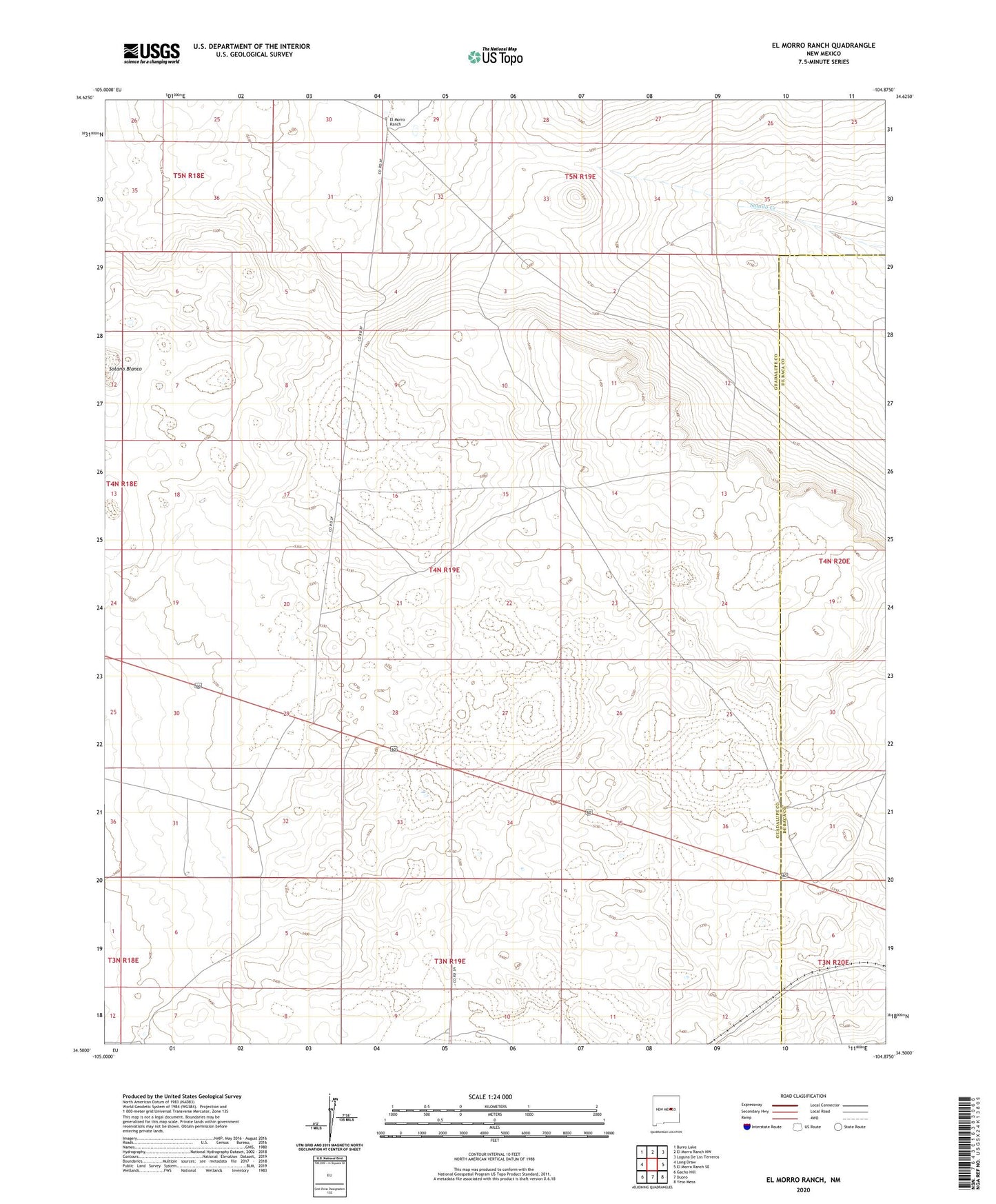 El Morro Ranch New Mexico US Topo Map Image