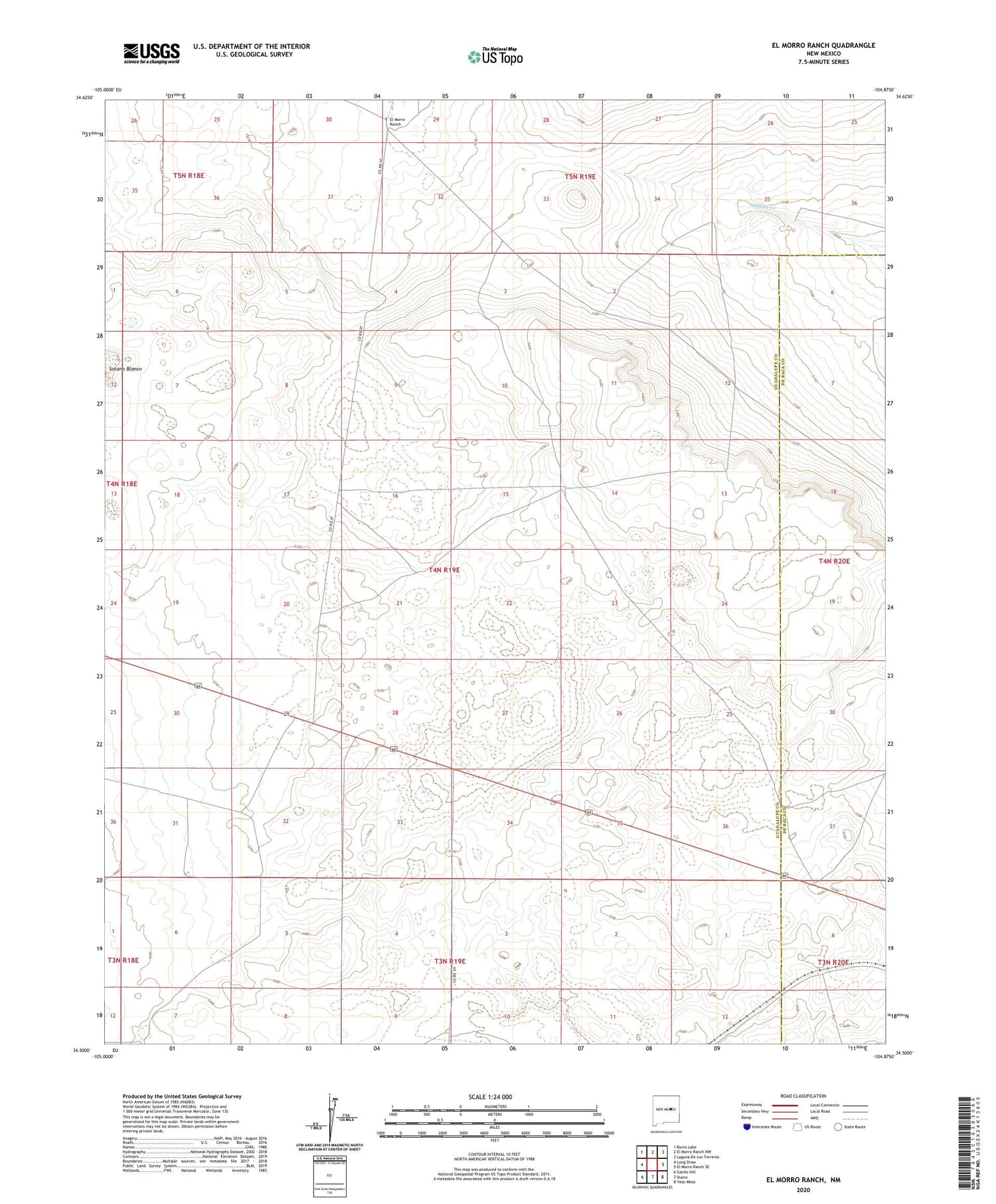 El Morro Ranch New Mexico US Topo Map Image