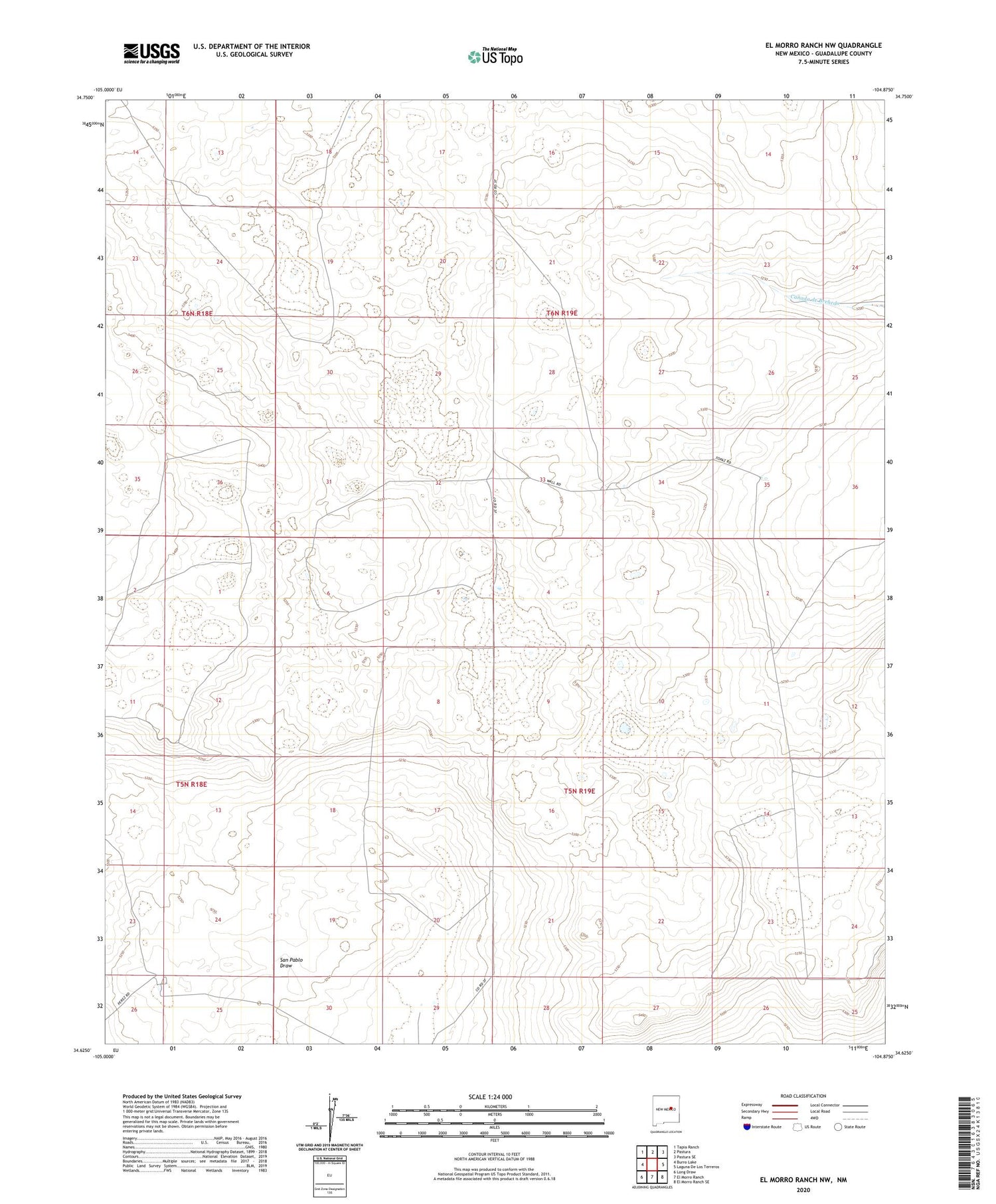 El Morro Ranch NW New Mexico US Topo Map Image