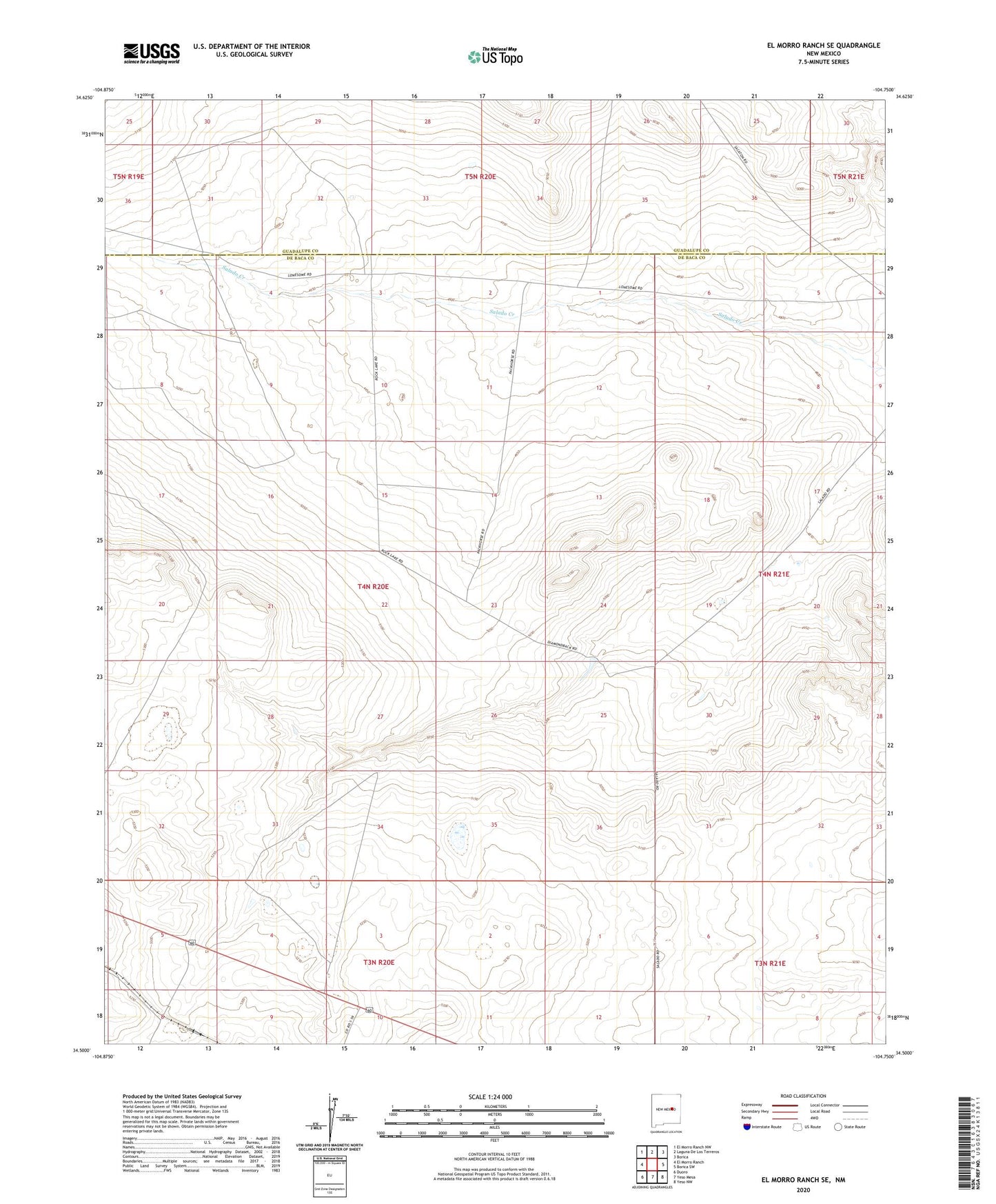 El Morro Ranch SE New Mexico US Topo Map Image