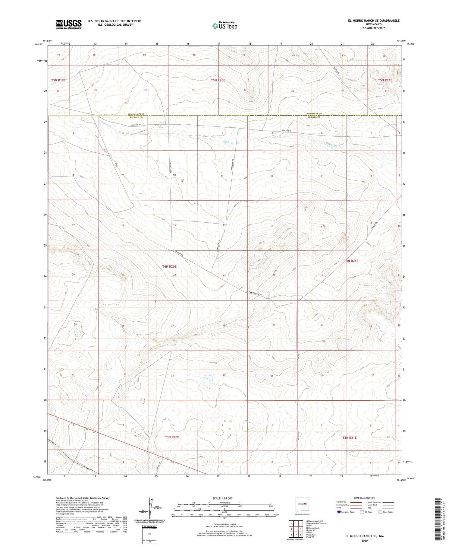 El Morro Ranch SE New Mexico US Topo Map Image