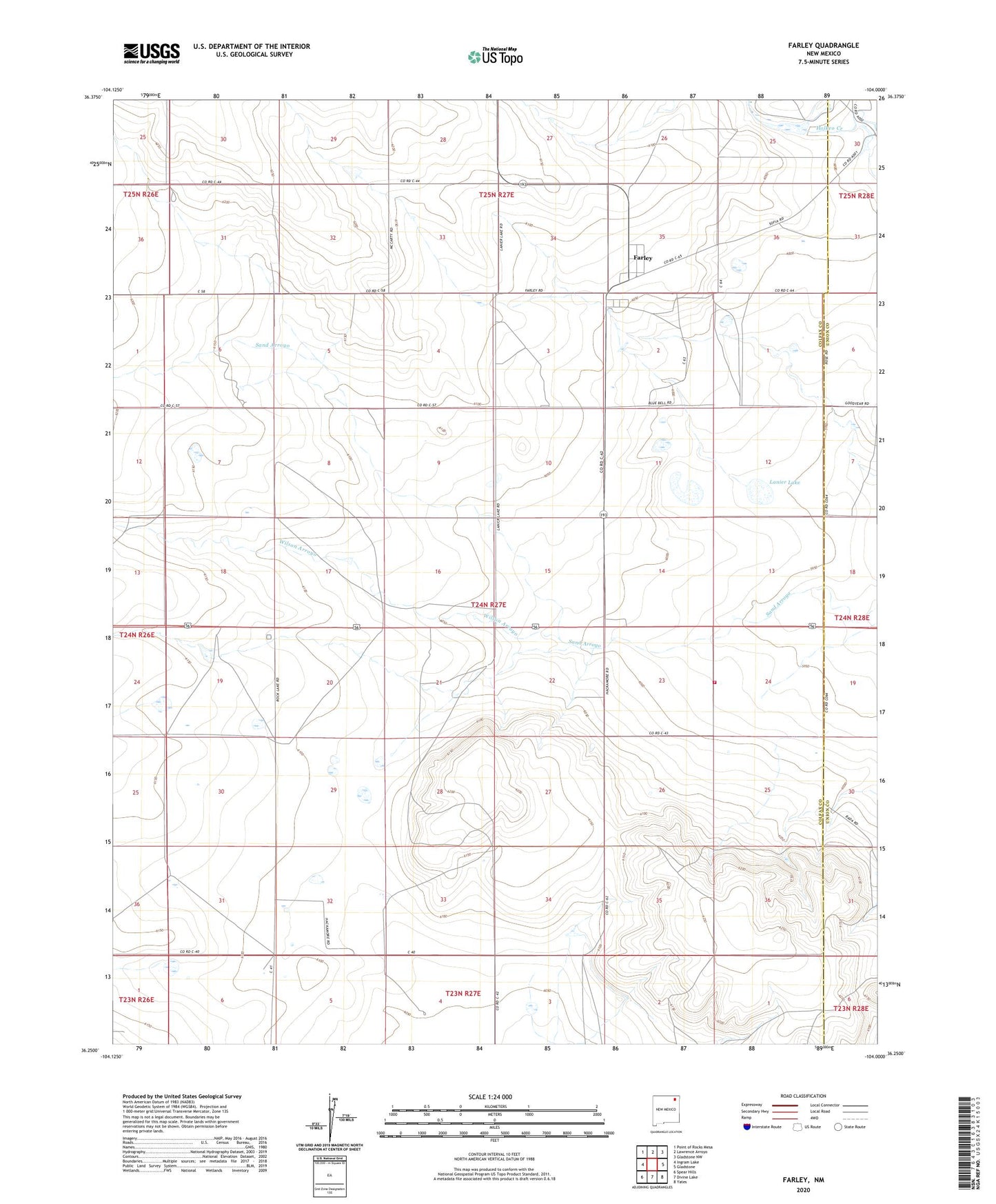 Farley New Mexico US Topo Map Image