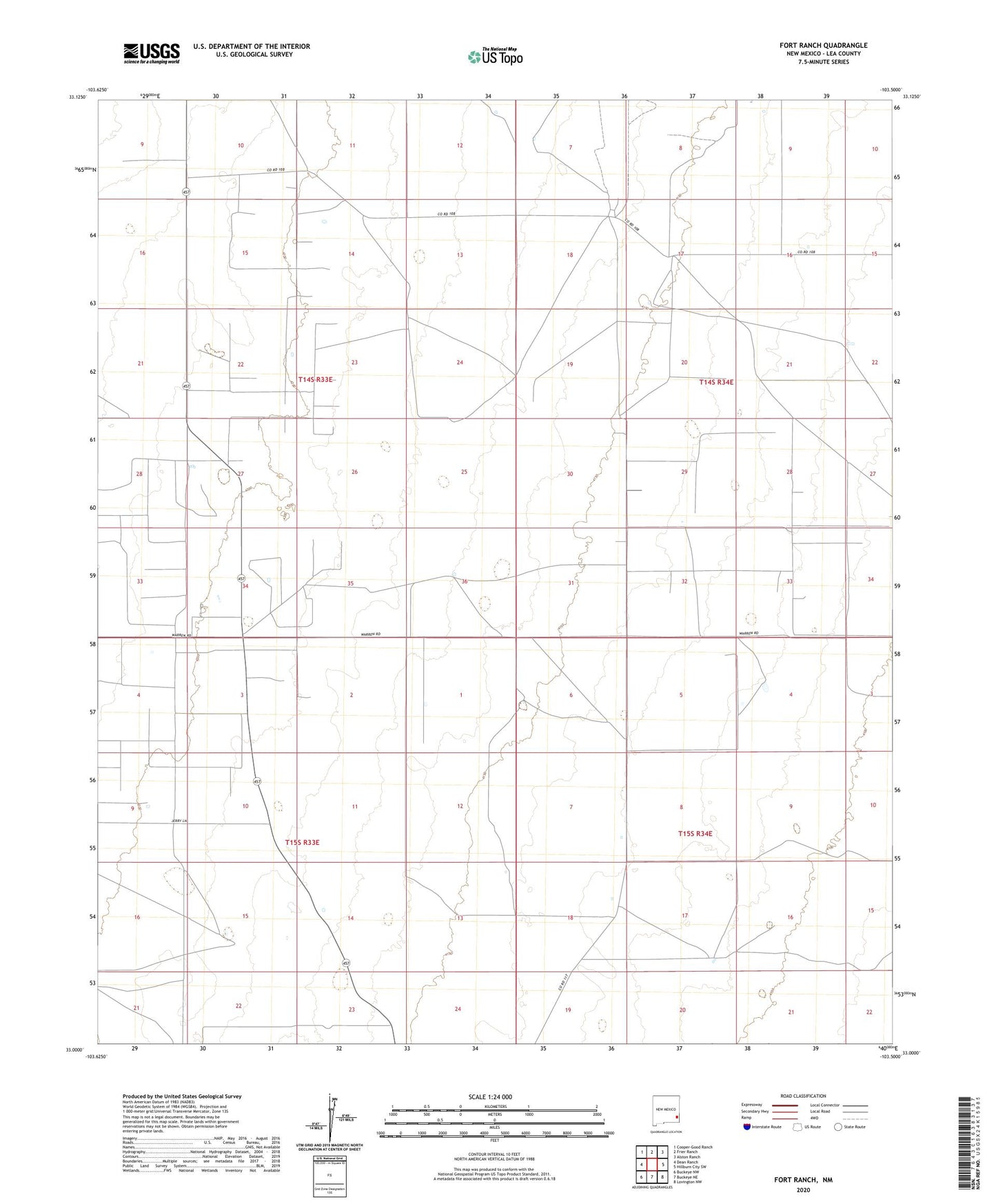 Fort Ranch New Mexico US Topo Map Image