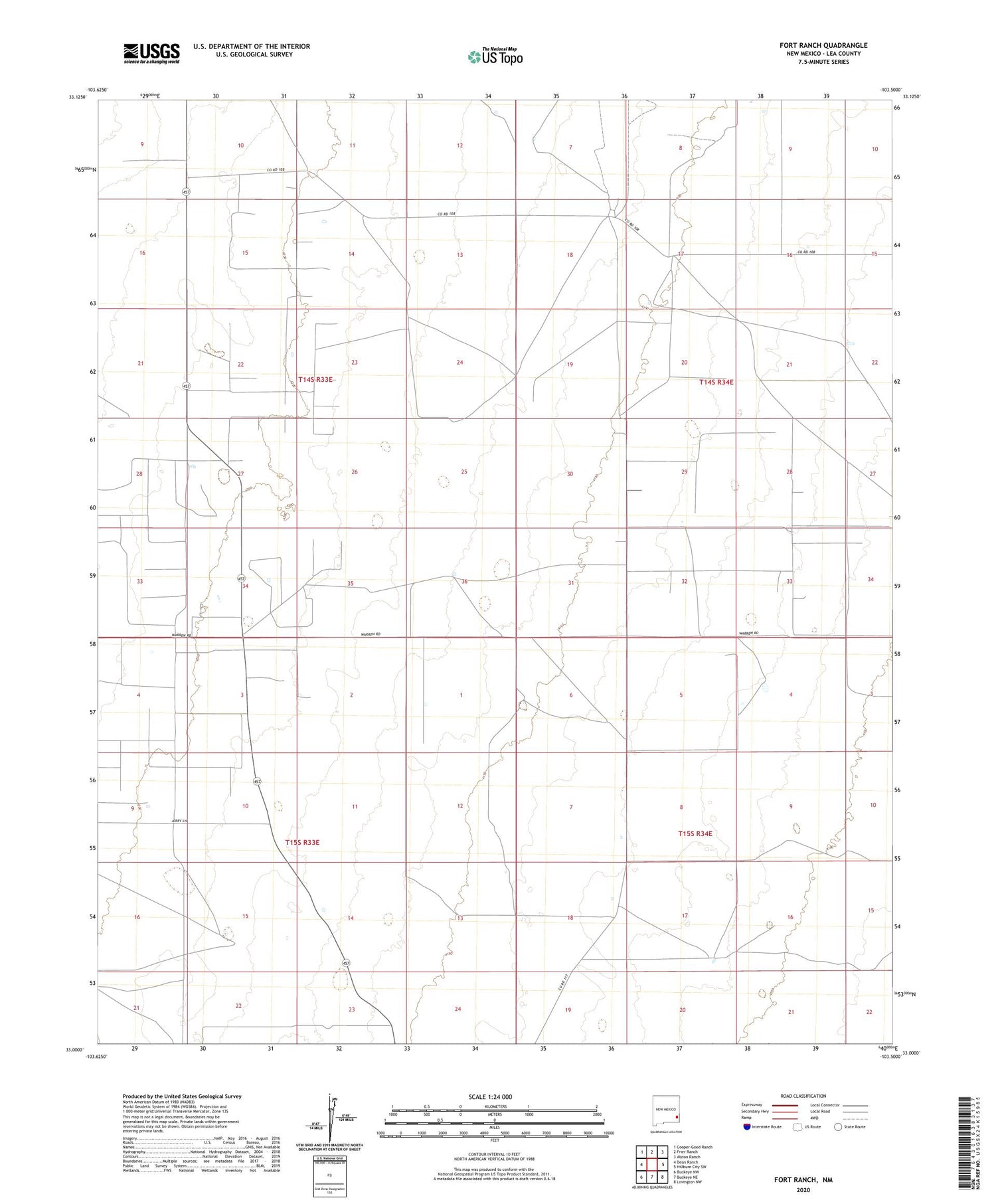 Fort Ranch New Mexico US Topo Map Image