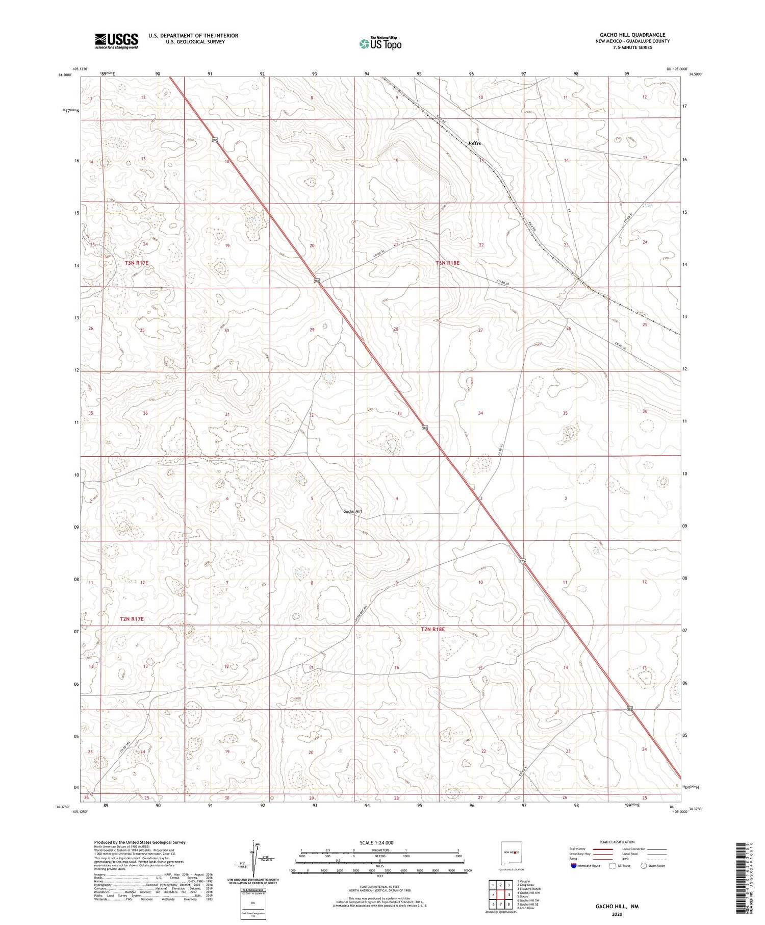 Gacho Hill New Mexico US Topo Map Image