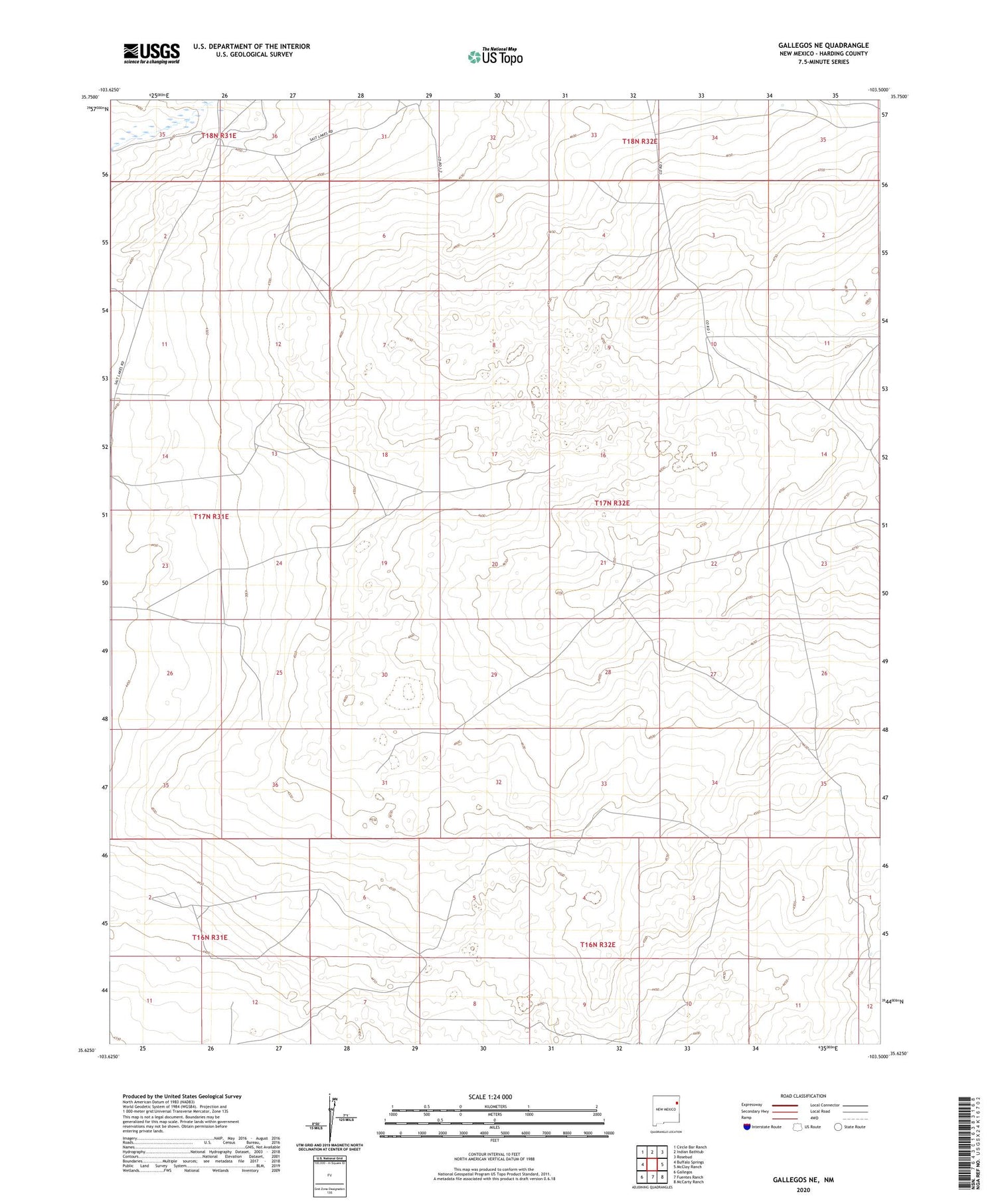 Gallegos NE New Mexico US Topo Map Image