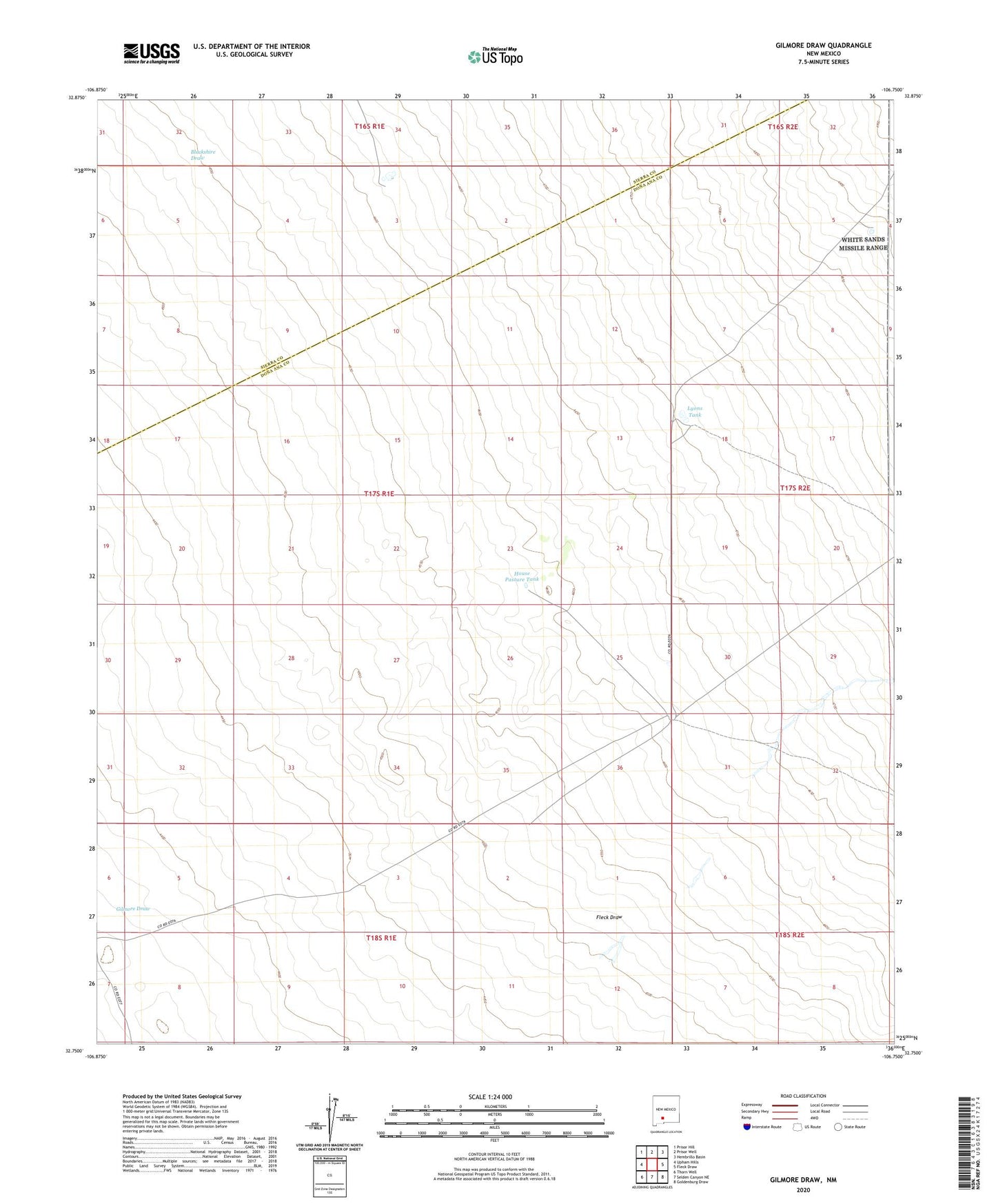 Gilmore Draw New Mexico US Topo Map Image