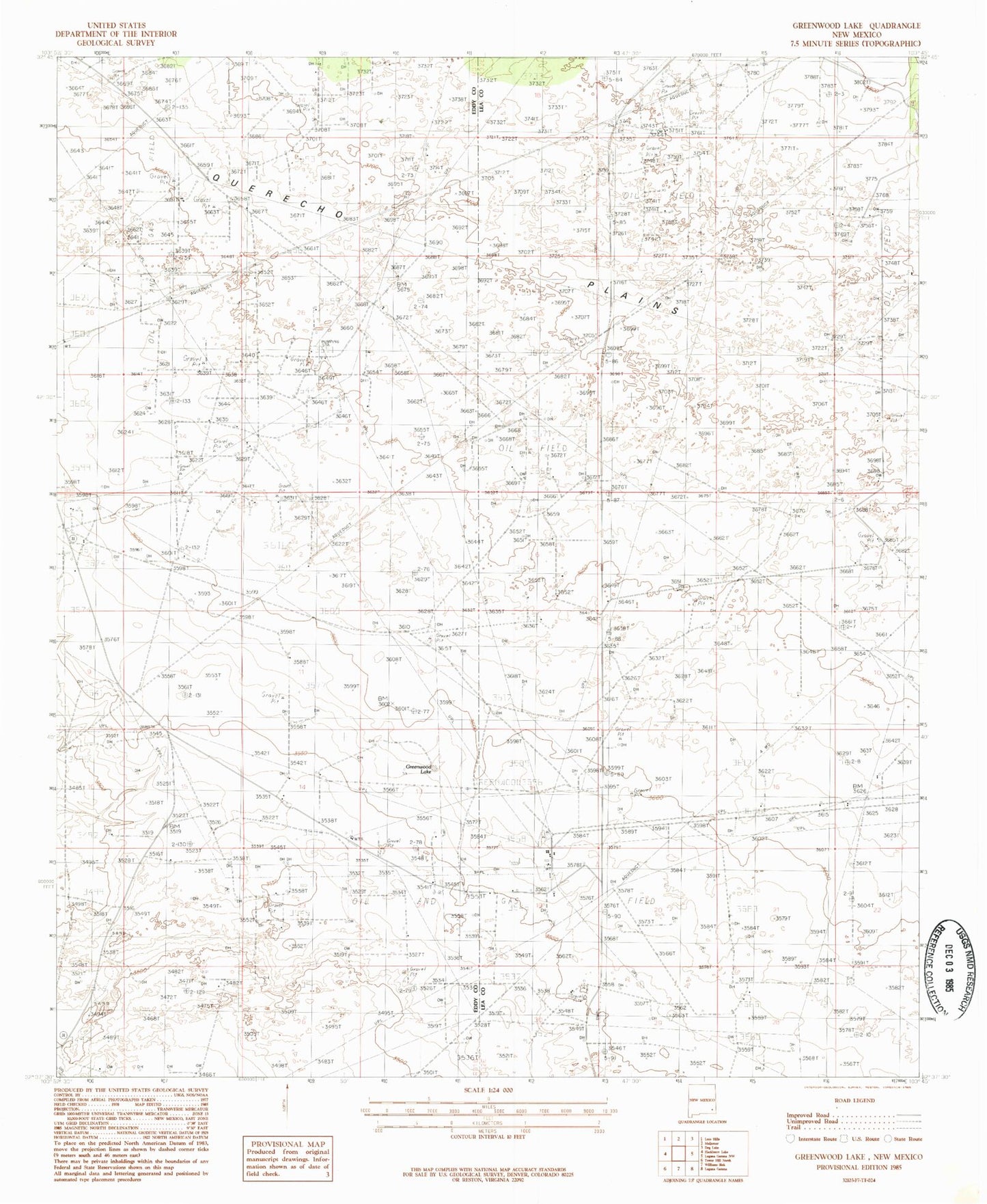 Classic USGS Greenwood Lake New Mexico 7.5'x7.5' Topo Map Image