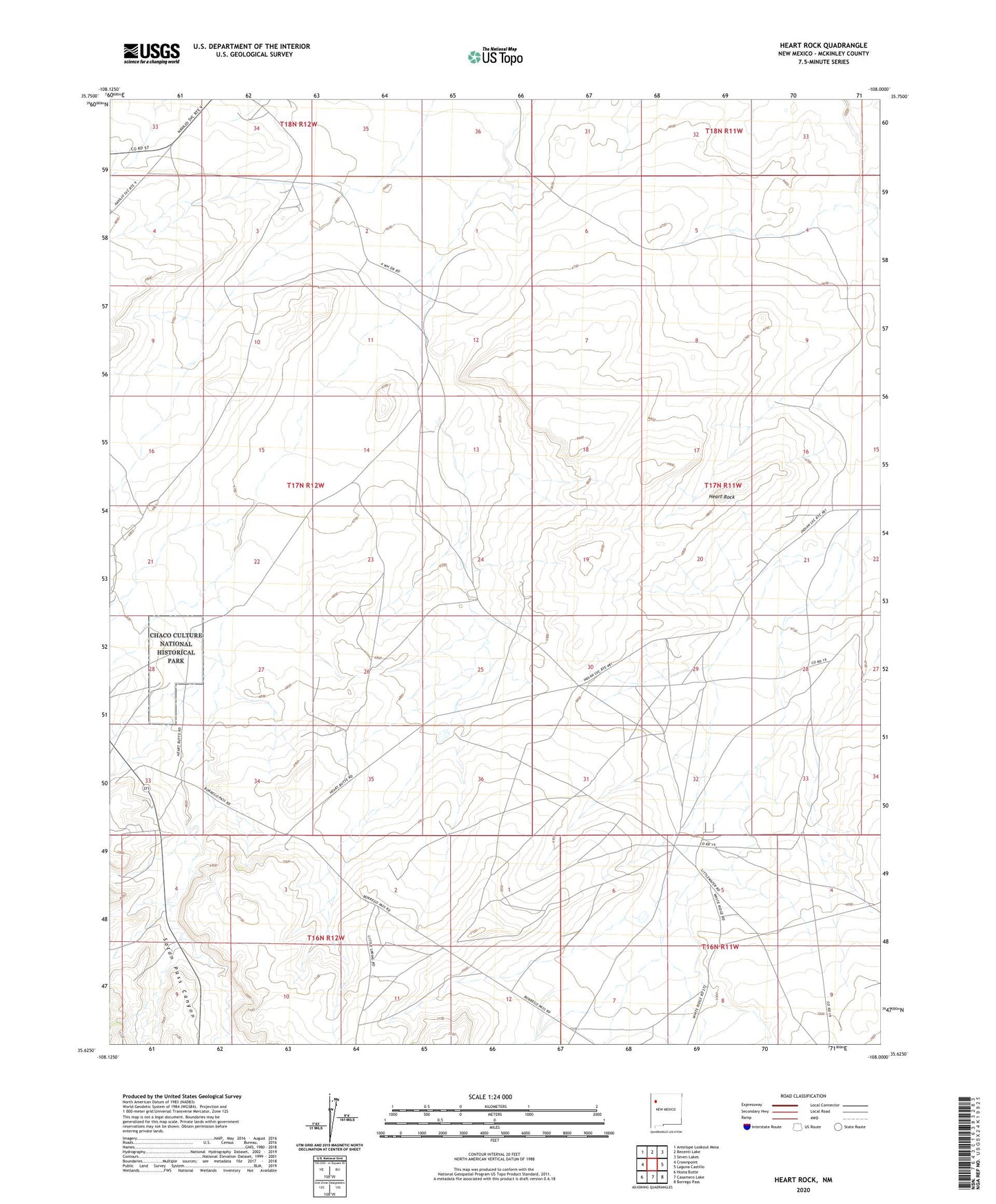 Heart Rock New Mexico US Topo Map Image