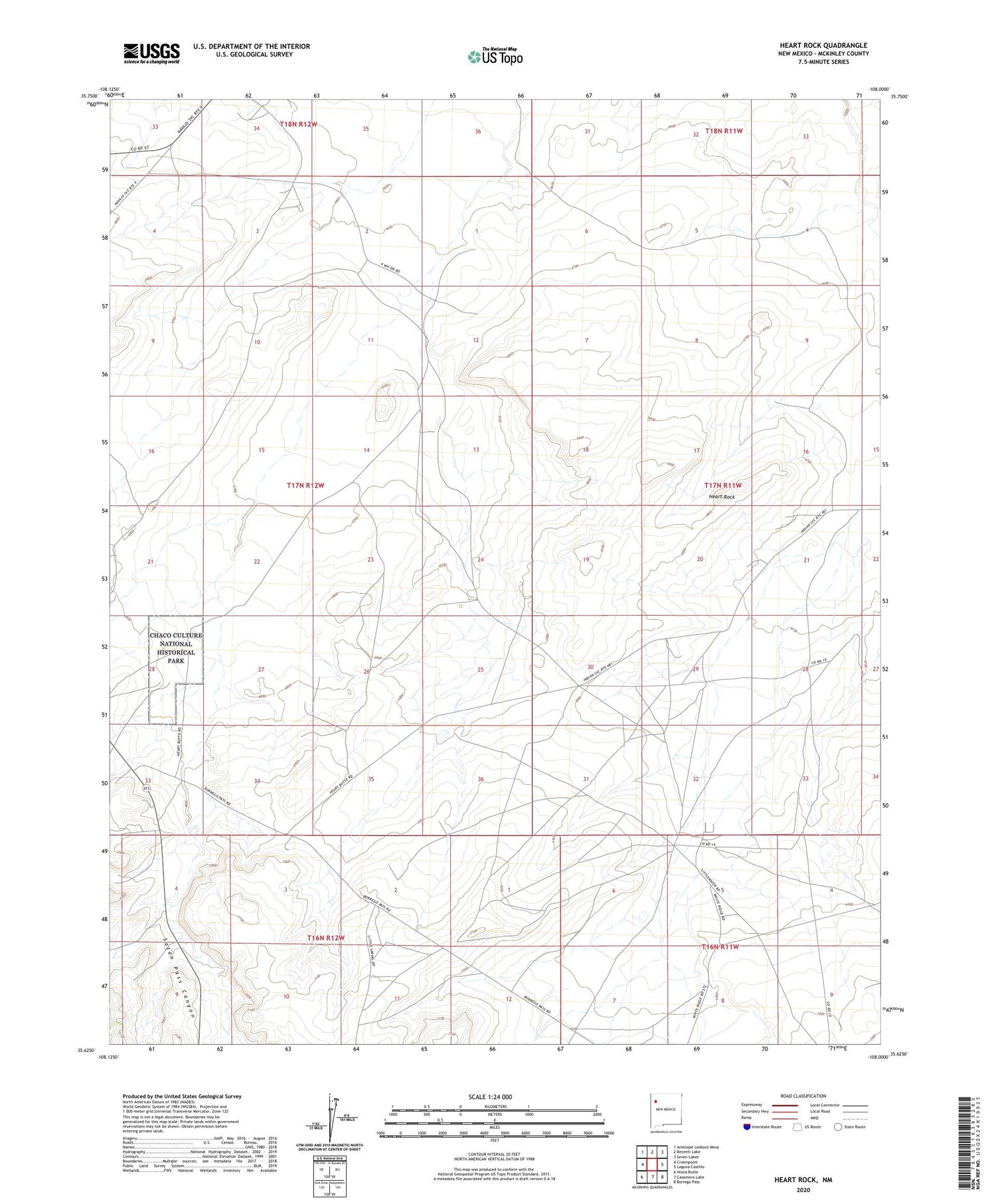 Heart Rock New Mexico US Topo Map Image