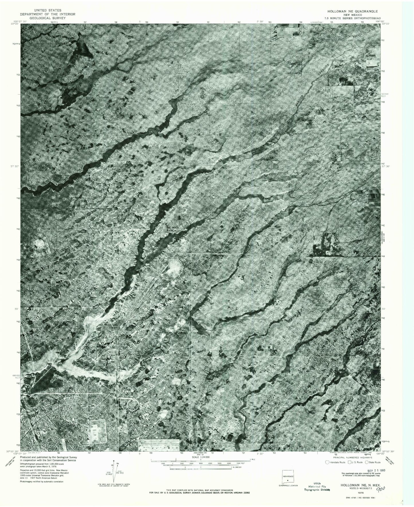 Classic USGS Malone Draw New Mexico 7.5'x7.5' Topo Map Image