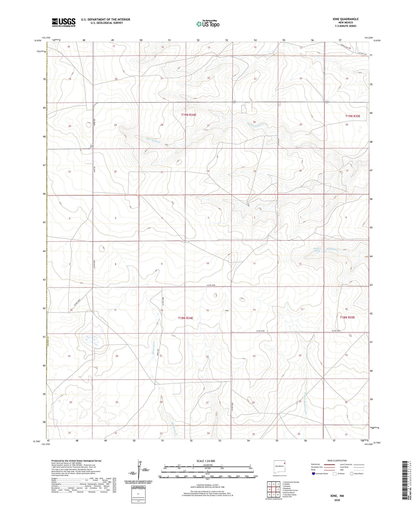 Ione New Mexico US Topo Map Image