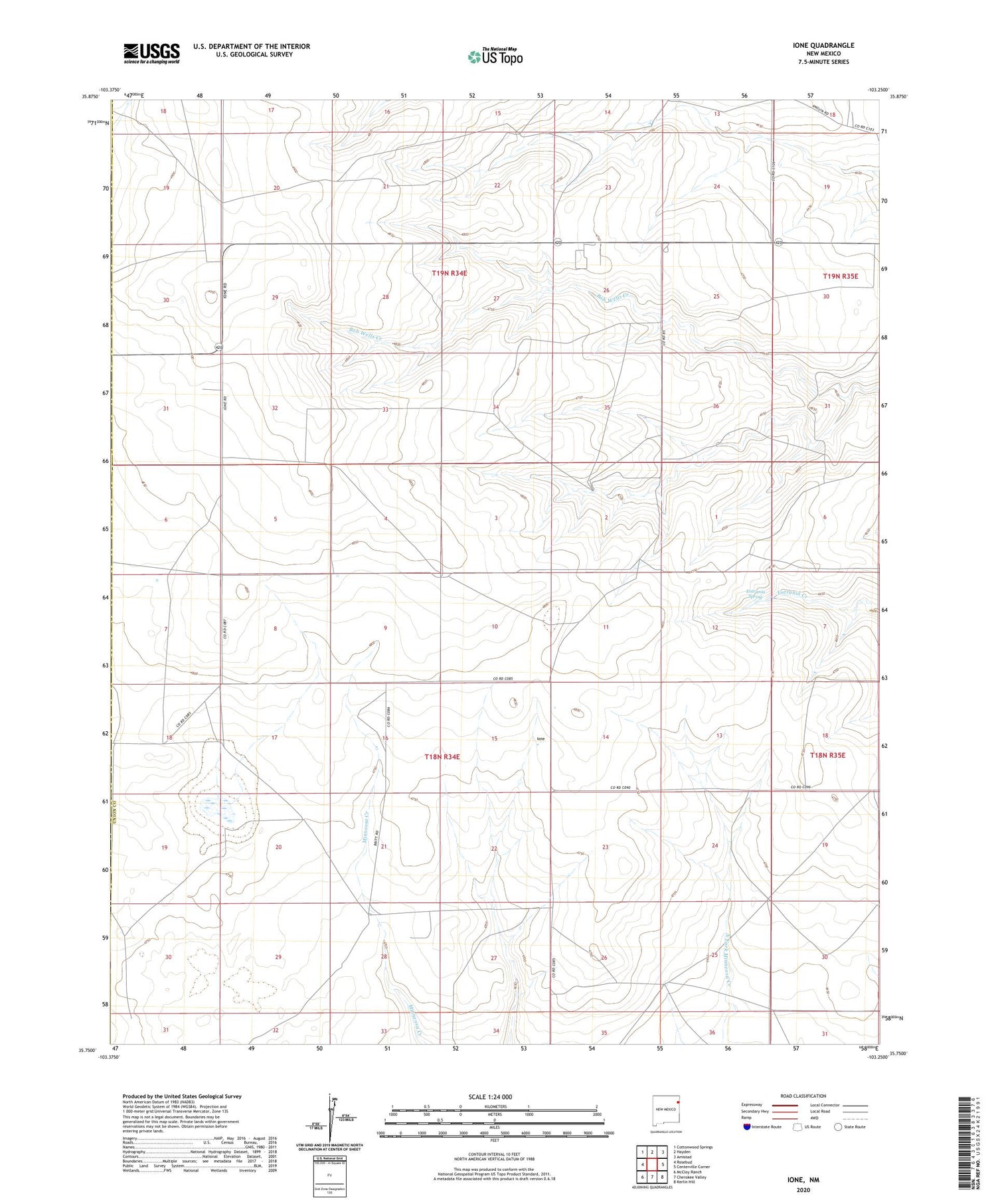 Ione New Mexico US Topo Map Image